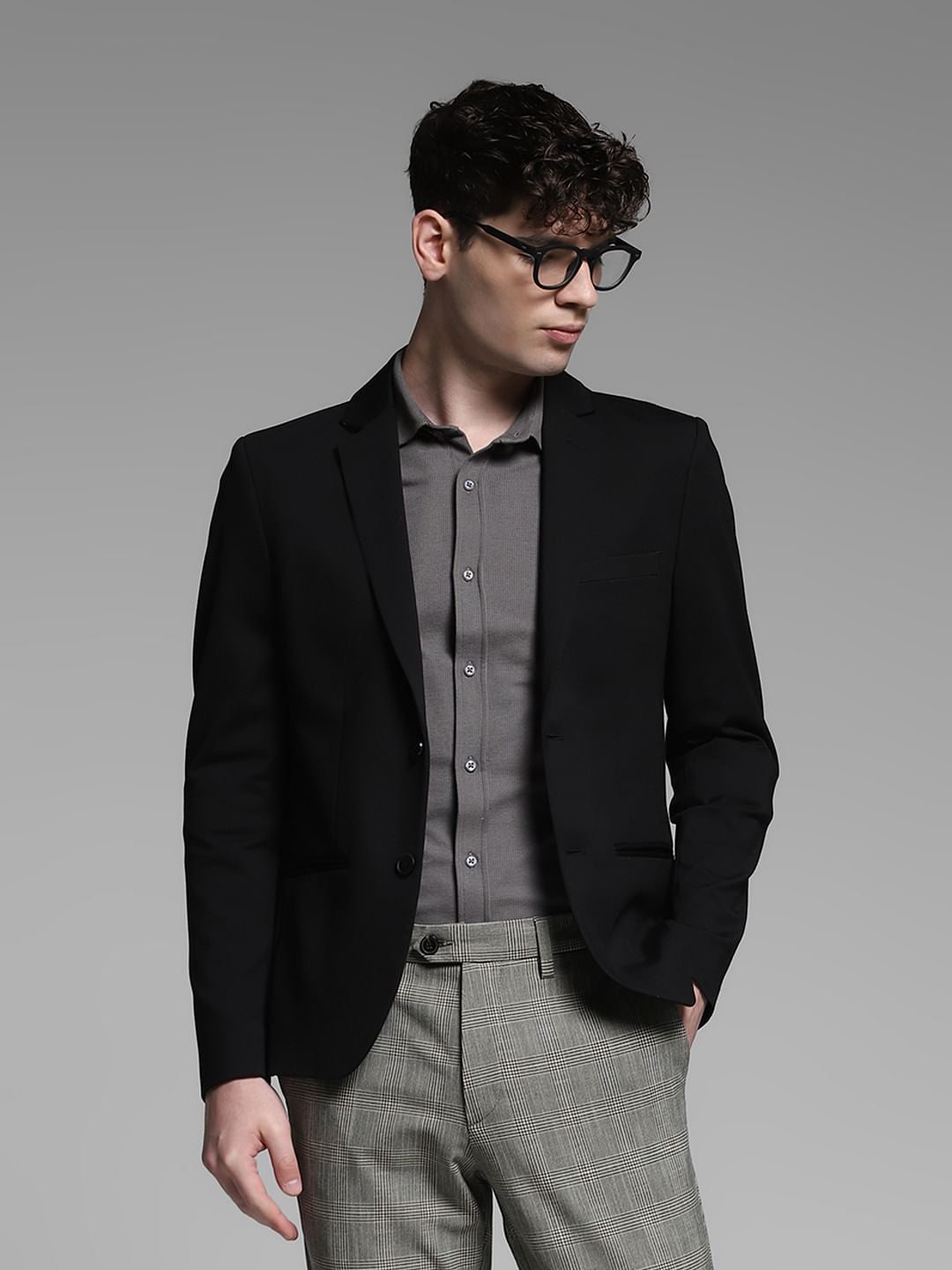 Black Stretch Formal Blazer - 46