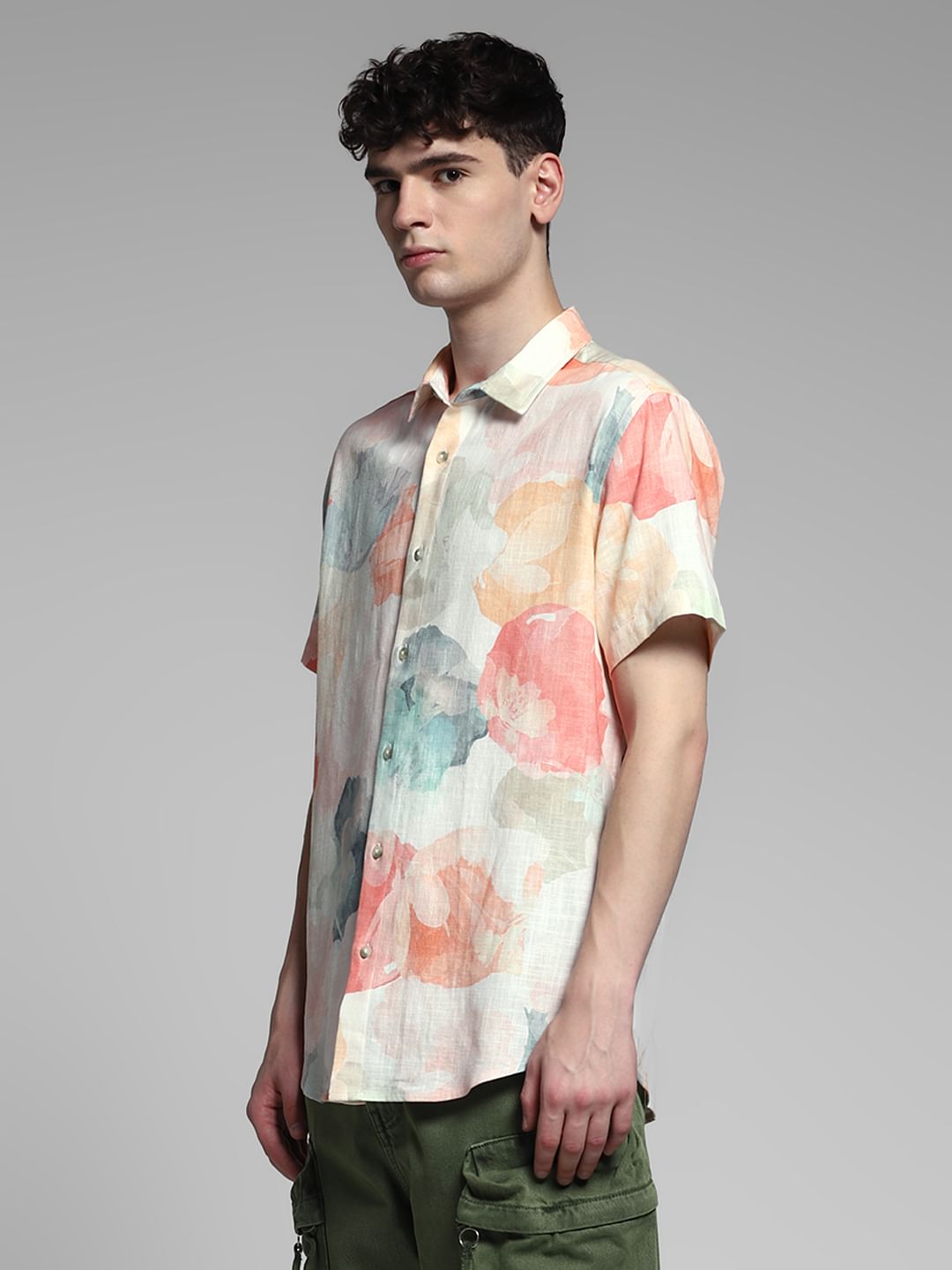 Coral Printed Cotton Shirt
