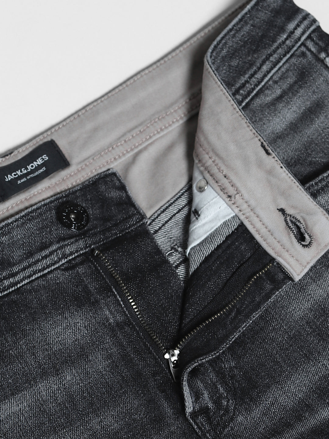 Men's Charcoal Slim Fit Low Rise Stretch Jeans