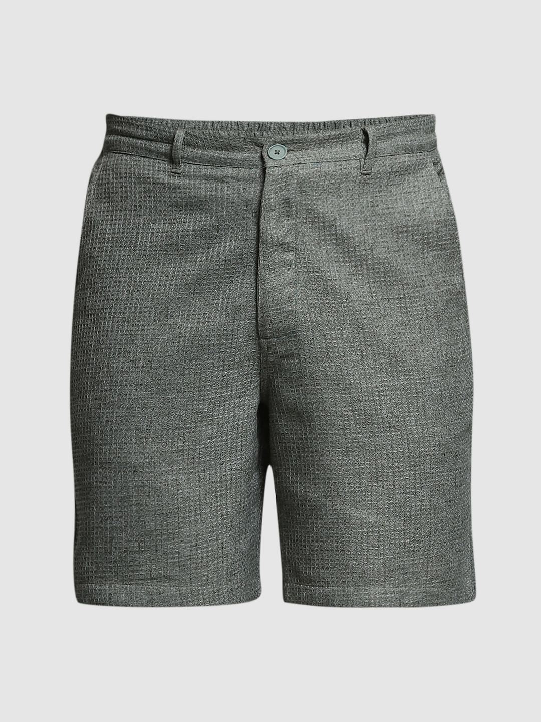 Olive Green Dobby Co-ord Set Shorts