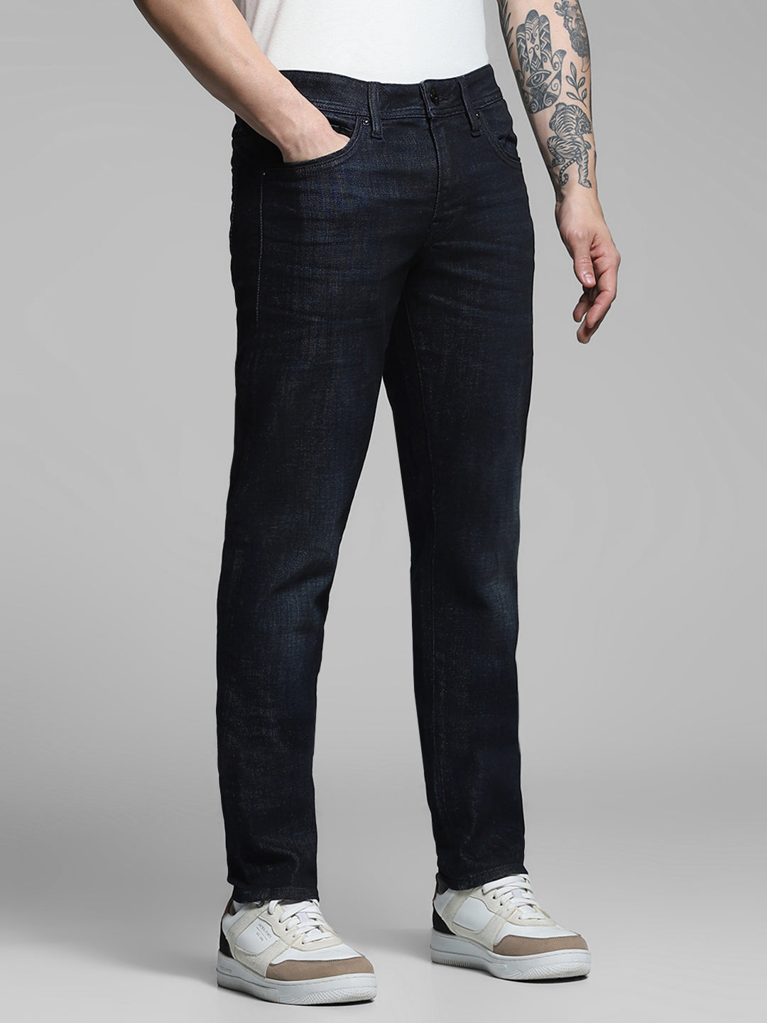 JACK&JONES Dark Blue Low Rise Glenn Slim Fit Jeans