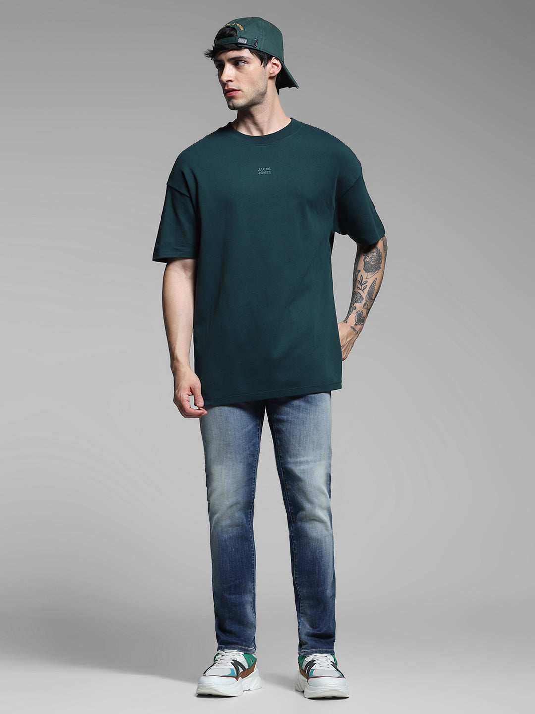 JACK&JONES Blue Low Rise Glenn Slim Fit Jeans