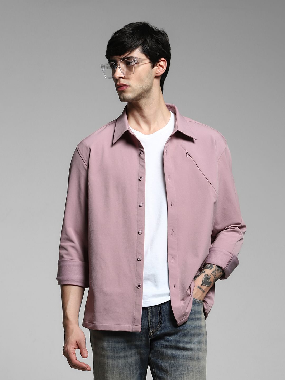 Lilac Full Sleeves Overshirt