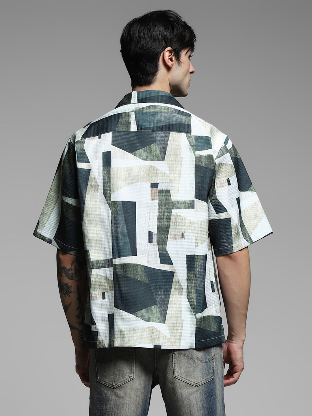 Buy Green Printed Oversized Shirt for Mens Online at Jack&Jones