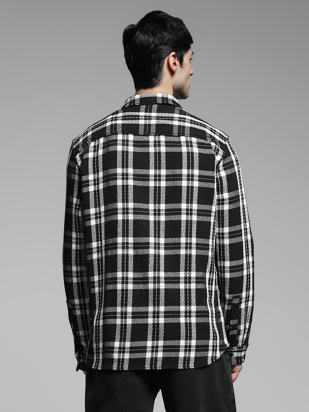 Black Check Print Shirt