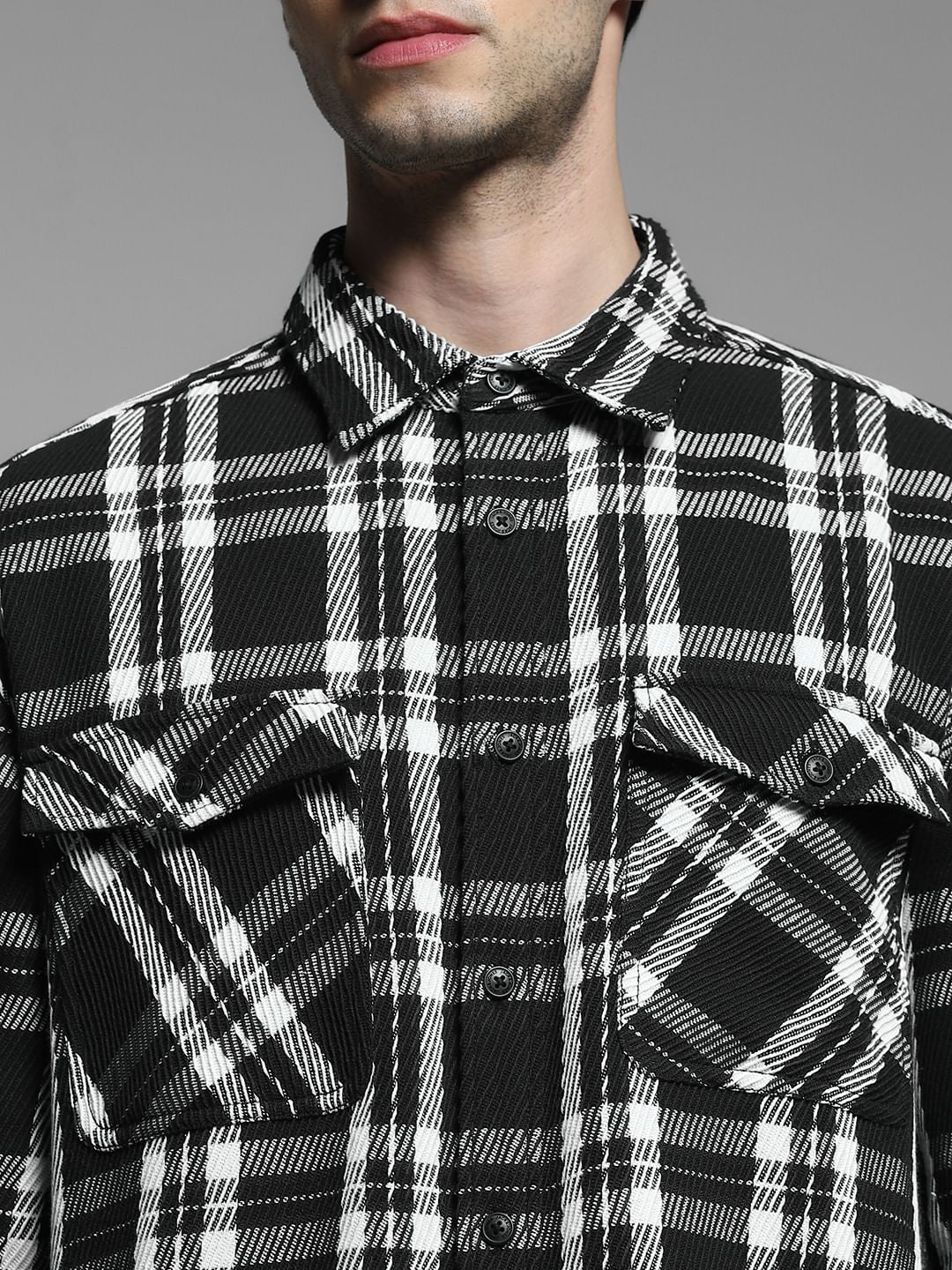 Black Check Print Shirt