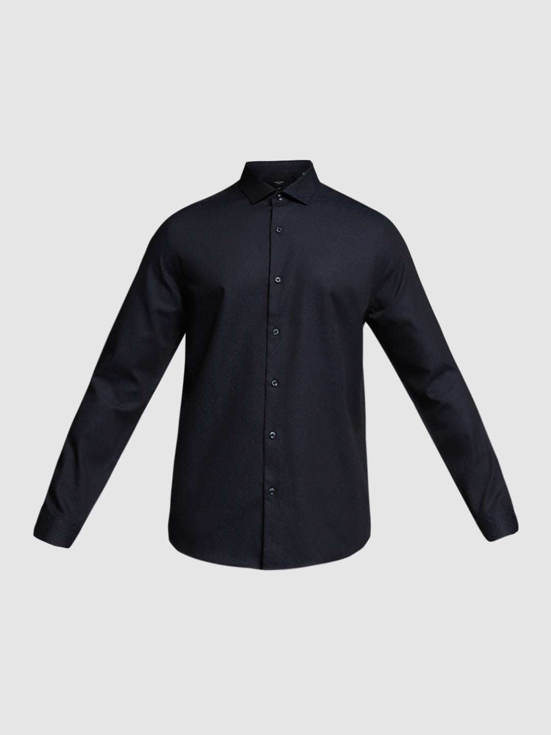 Men's Navy Blue Cotton Dobby Slim Fit Shirt