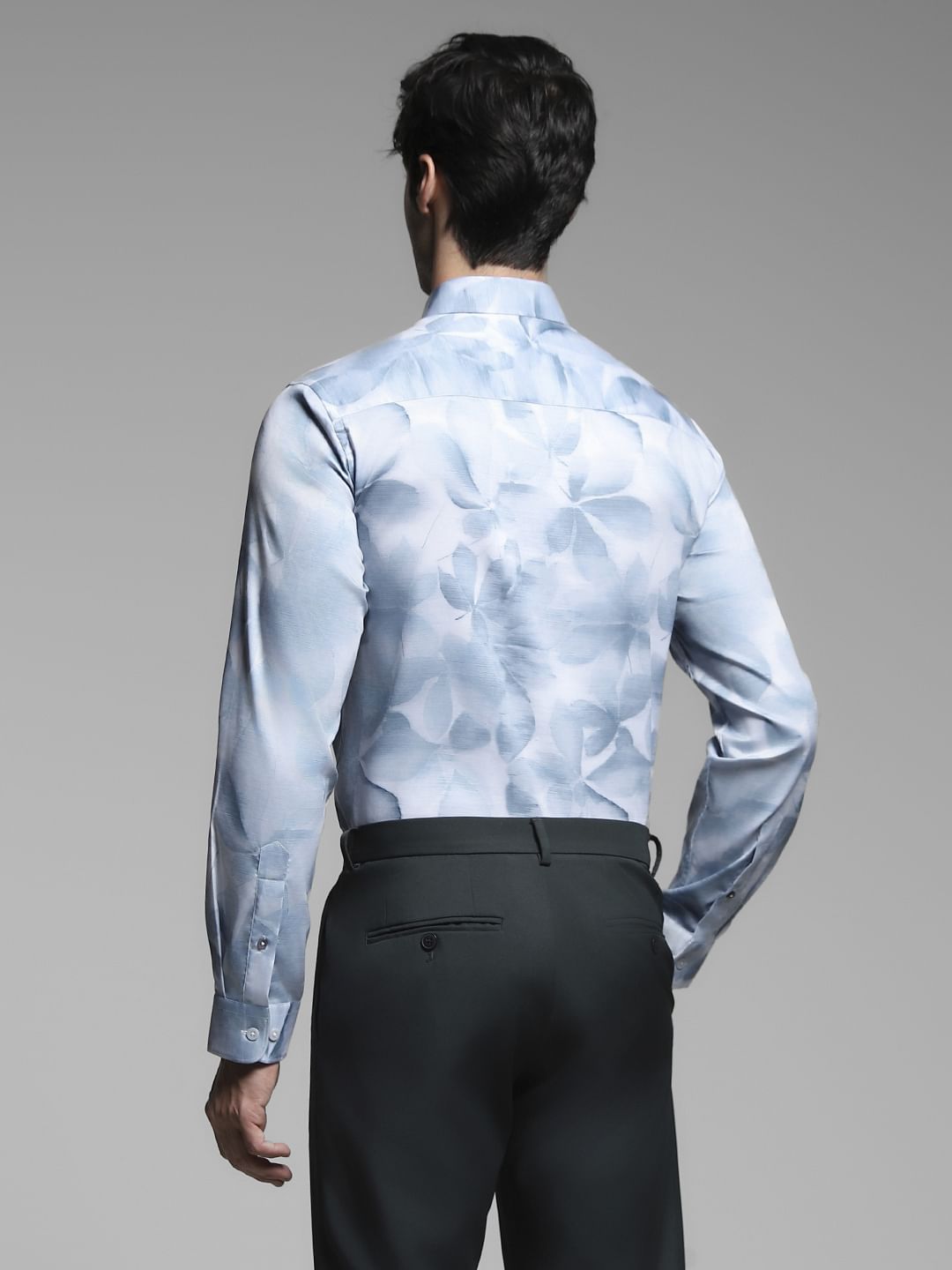 White Floral Print Cotton Shirt