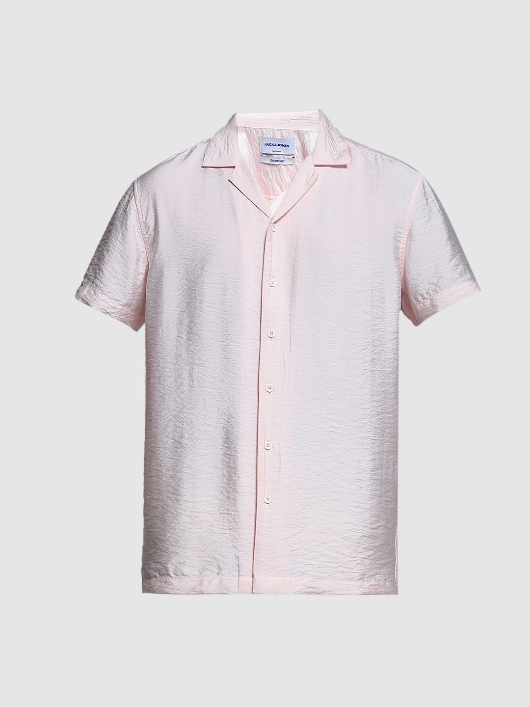 Light Pink Viscose Comfort Fit Shirt