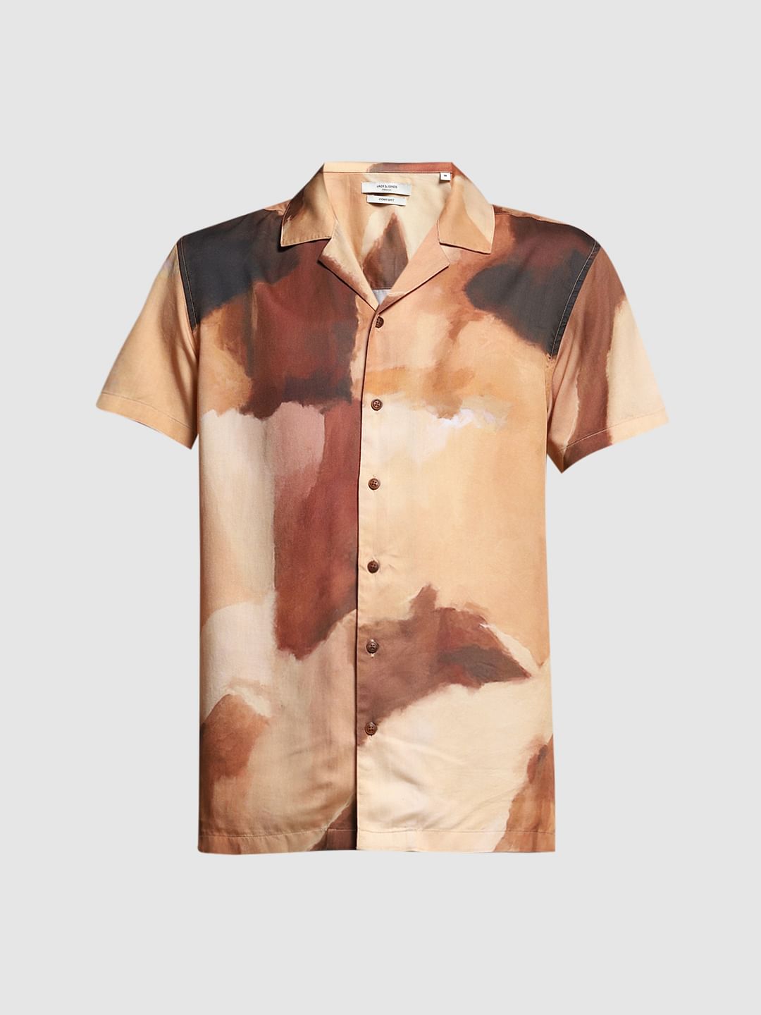Brown Printed Lyocell Shirt