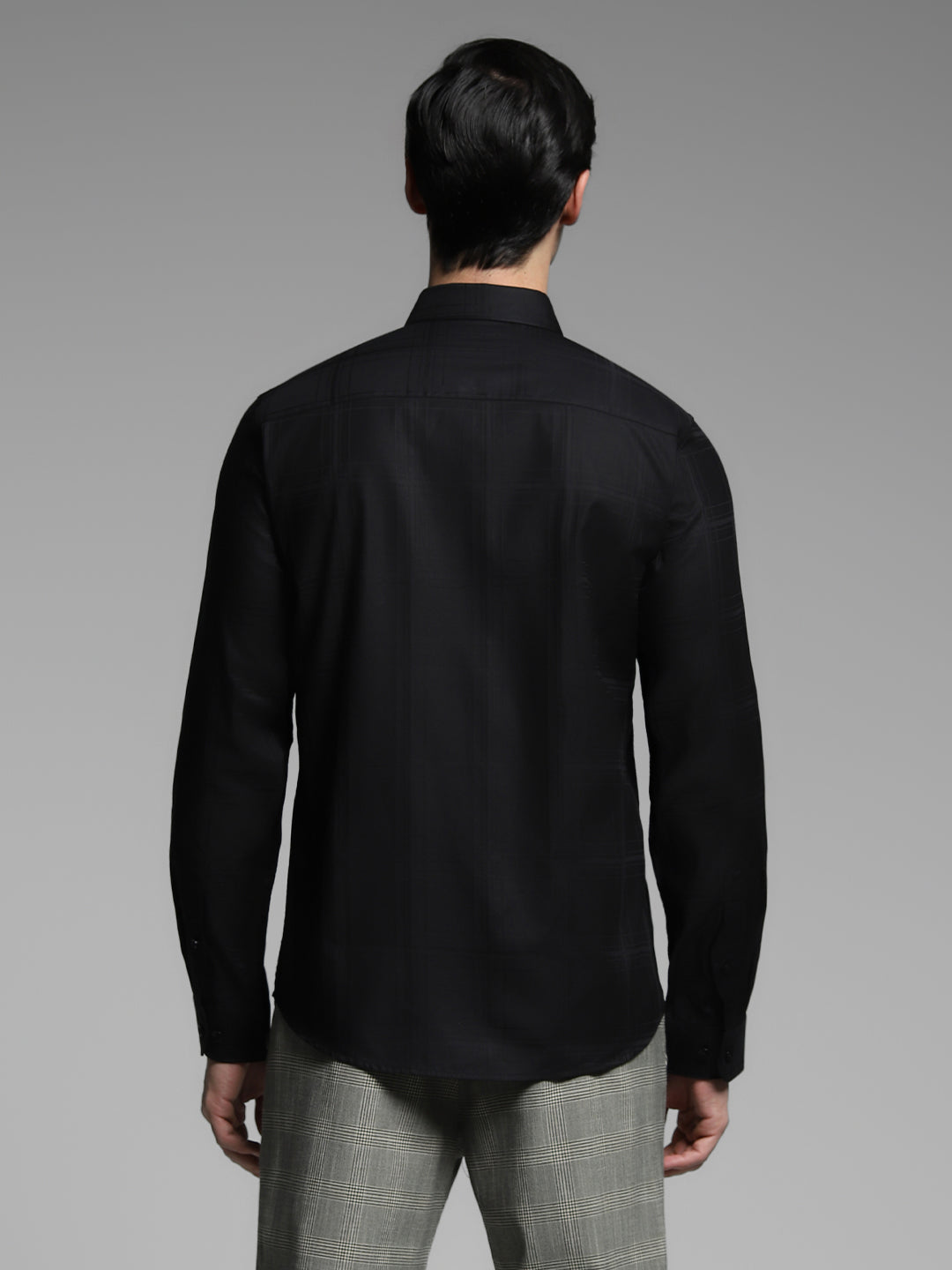 Black Check Print Cotton Shirt
