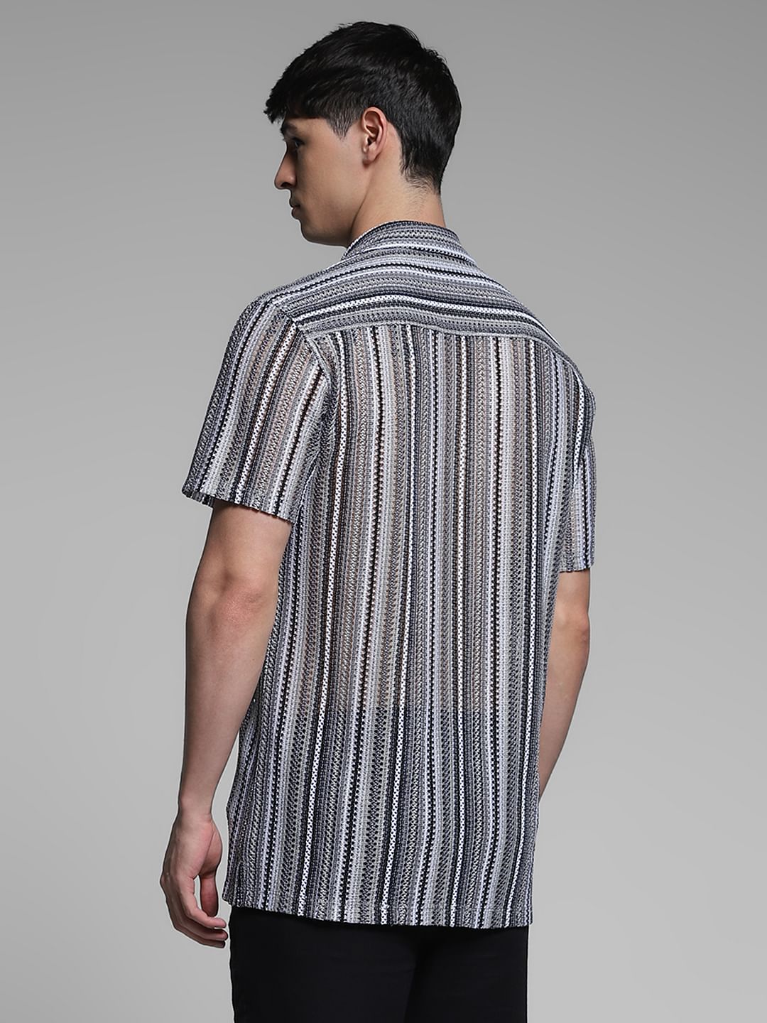 Black Striped Cotton Shirt