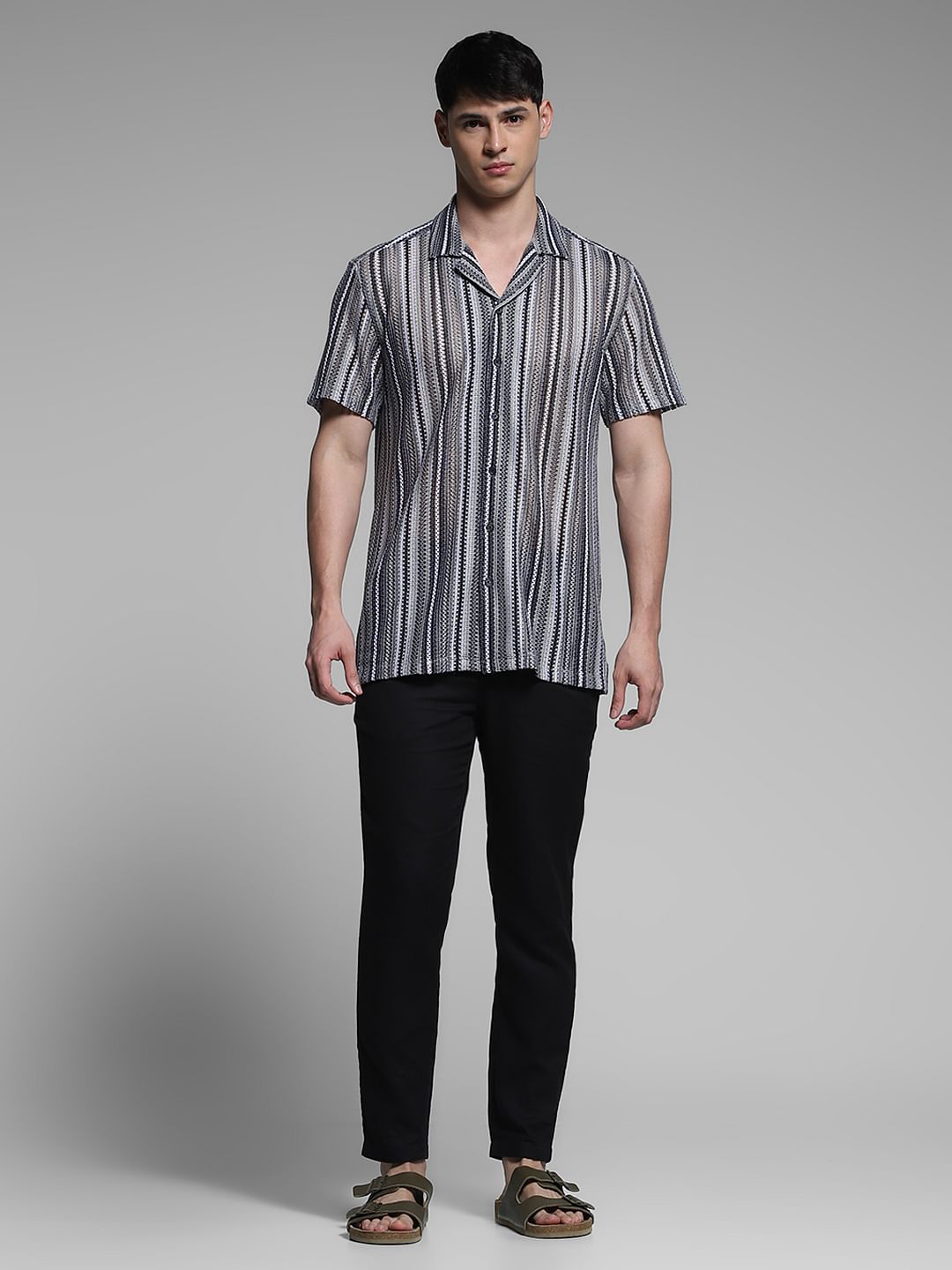 Black Striped Cotton Shirt