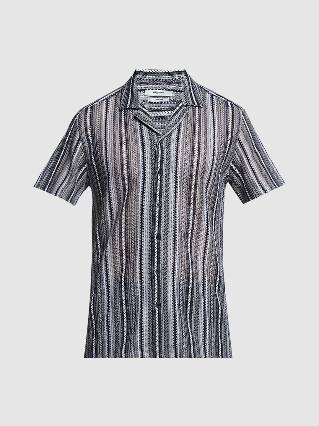 Black Striped Cotton Shirt