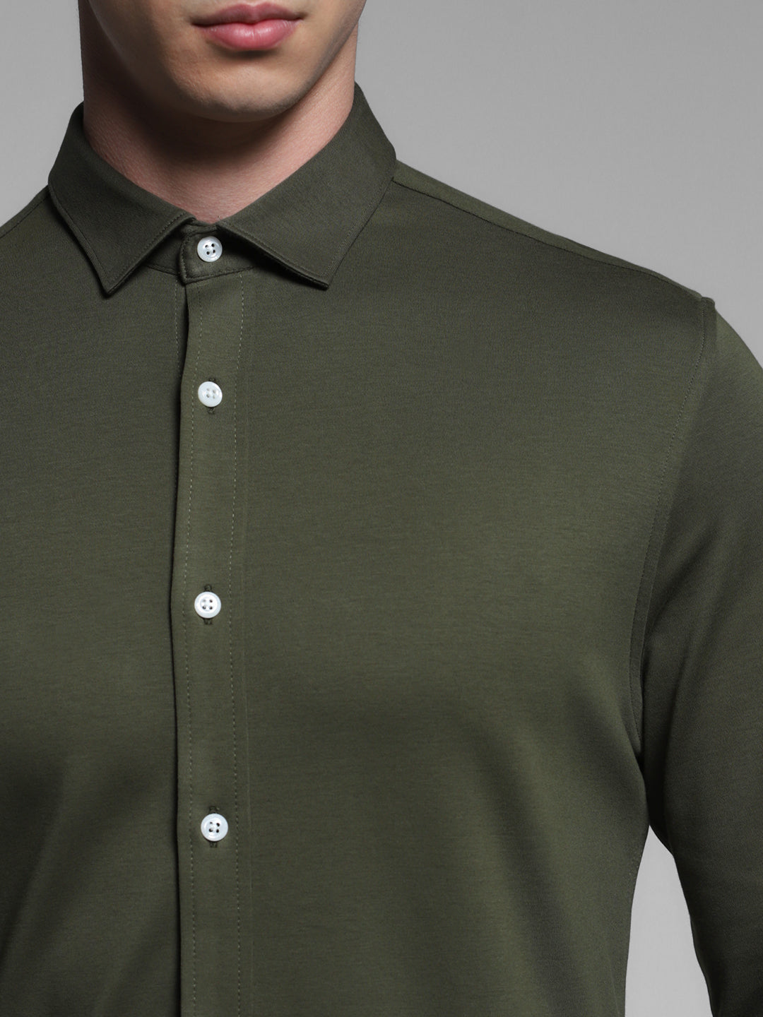 Green Cotton Knit Shirt