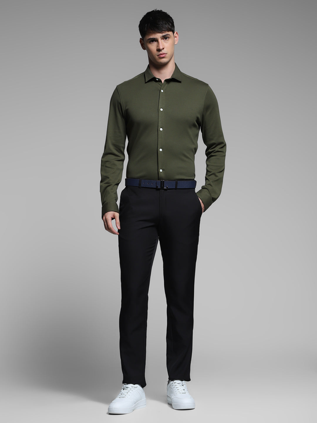 Green Cotton Knit Shirt