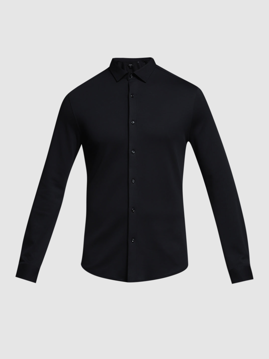 Black Cotton Knit Shirt