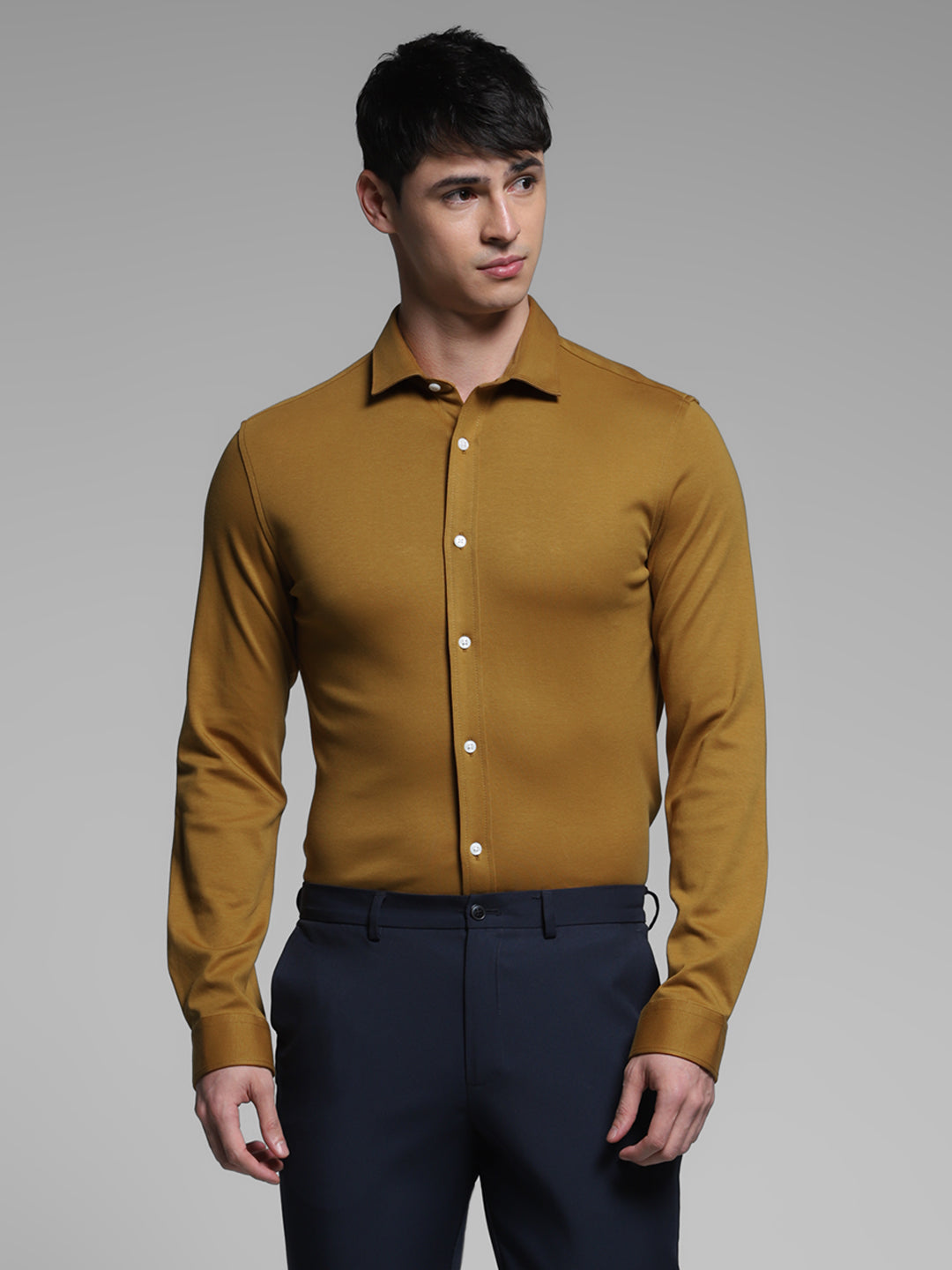 Brown Cotton Knit Shirt