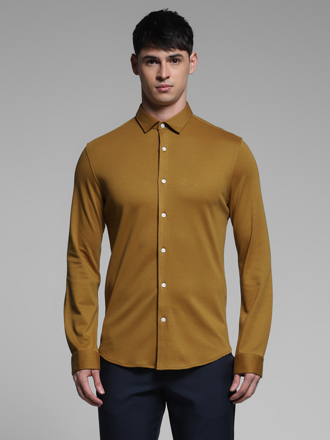 Brown Cotton Knit Shirt