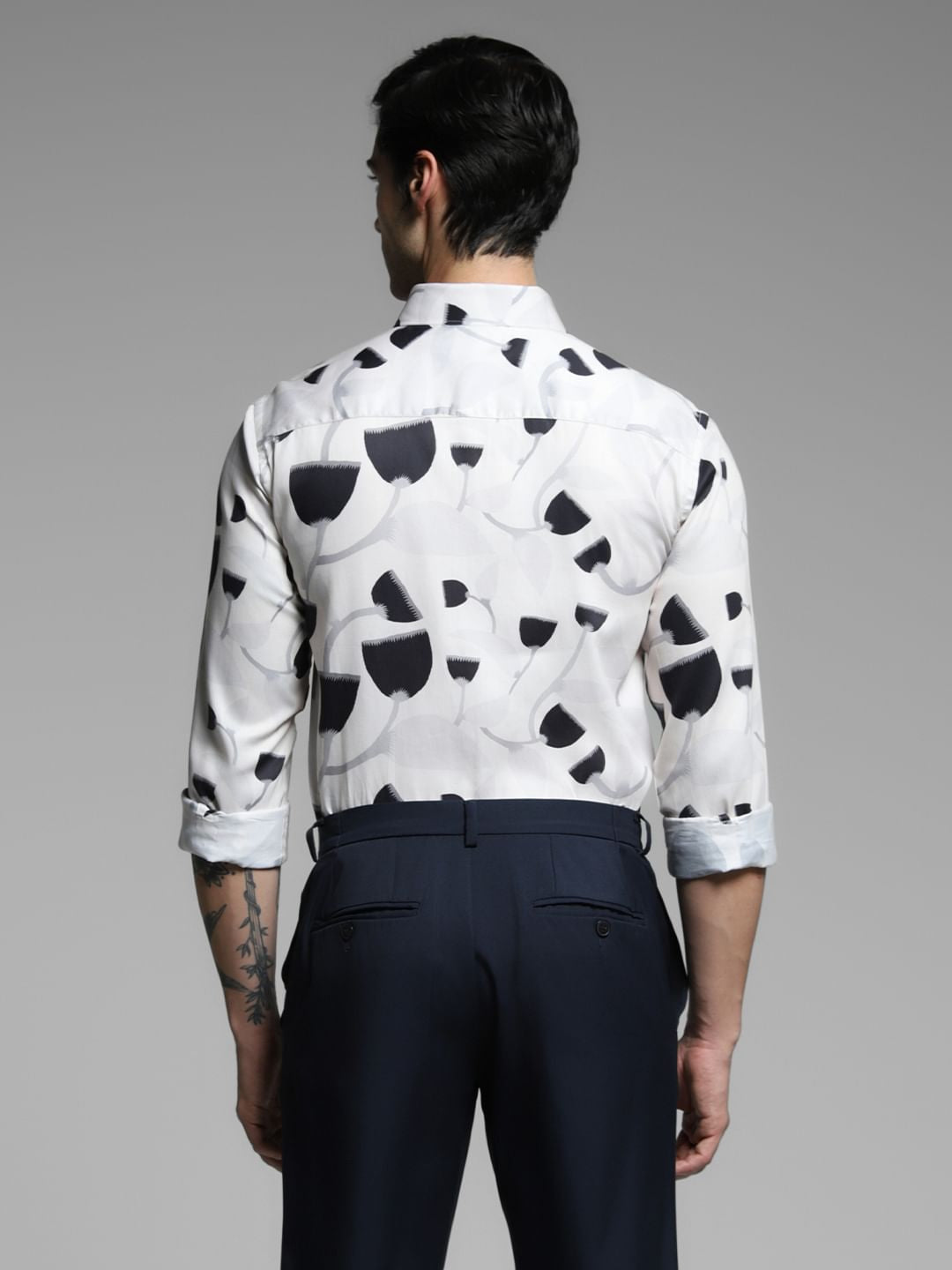 White Printed Cotton Shirt