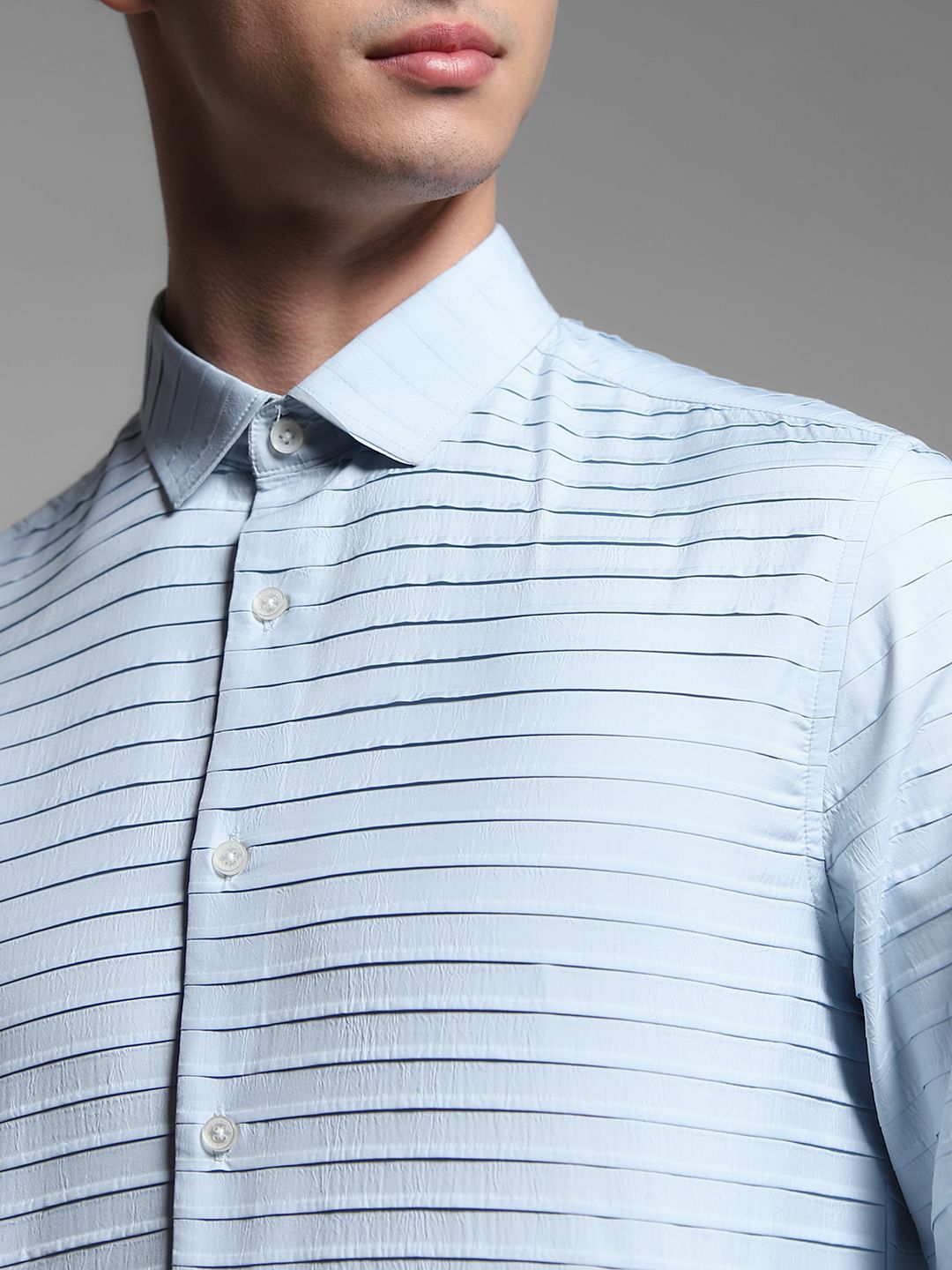 Light Blue Slim Fit Full Sleeves Shirt