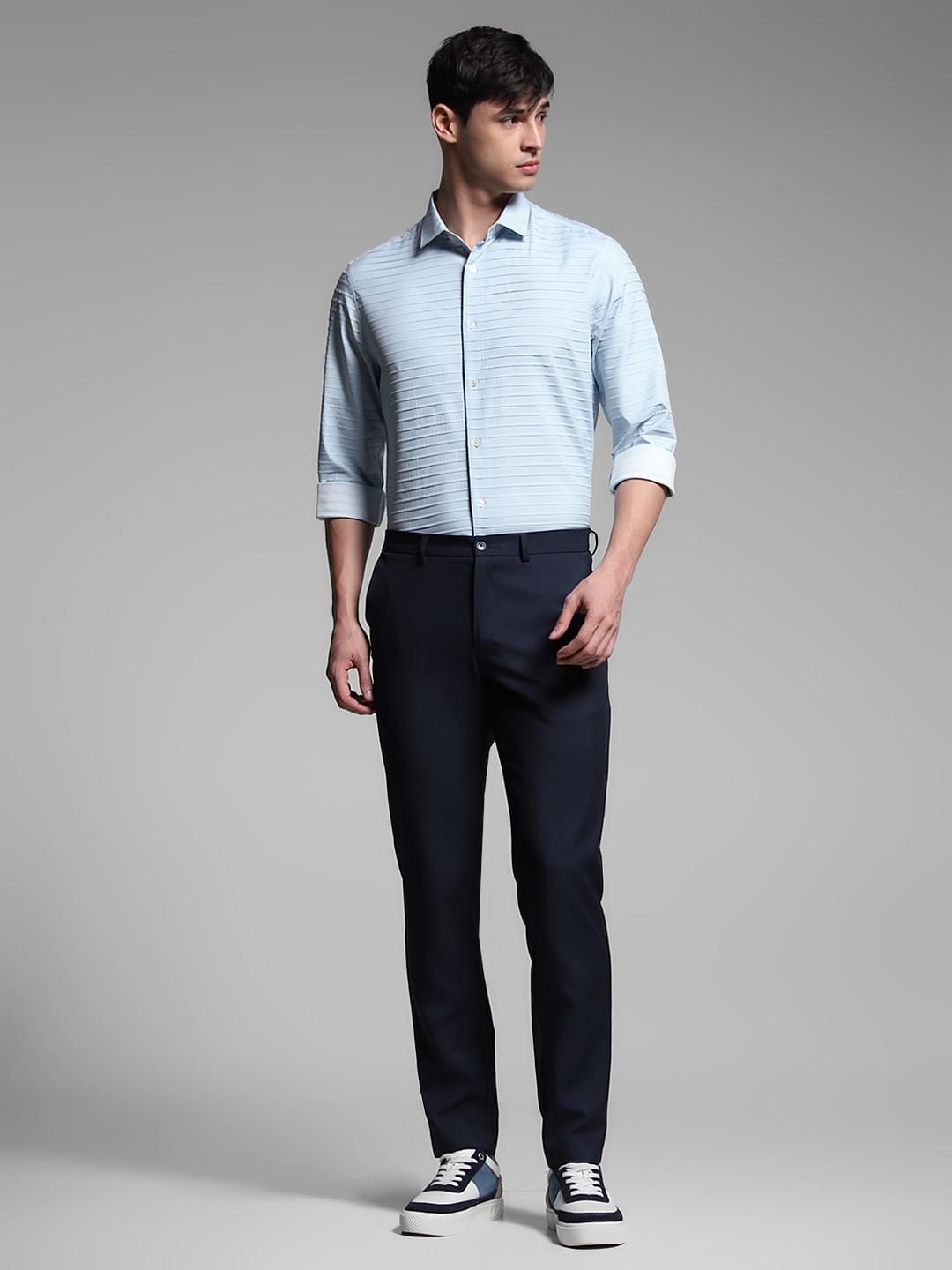 Light Blue Slim Fit Full Sleeves Shirt