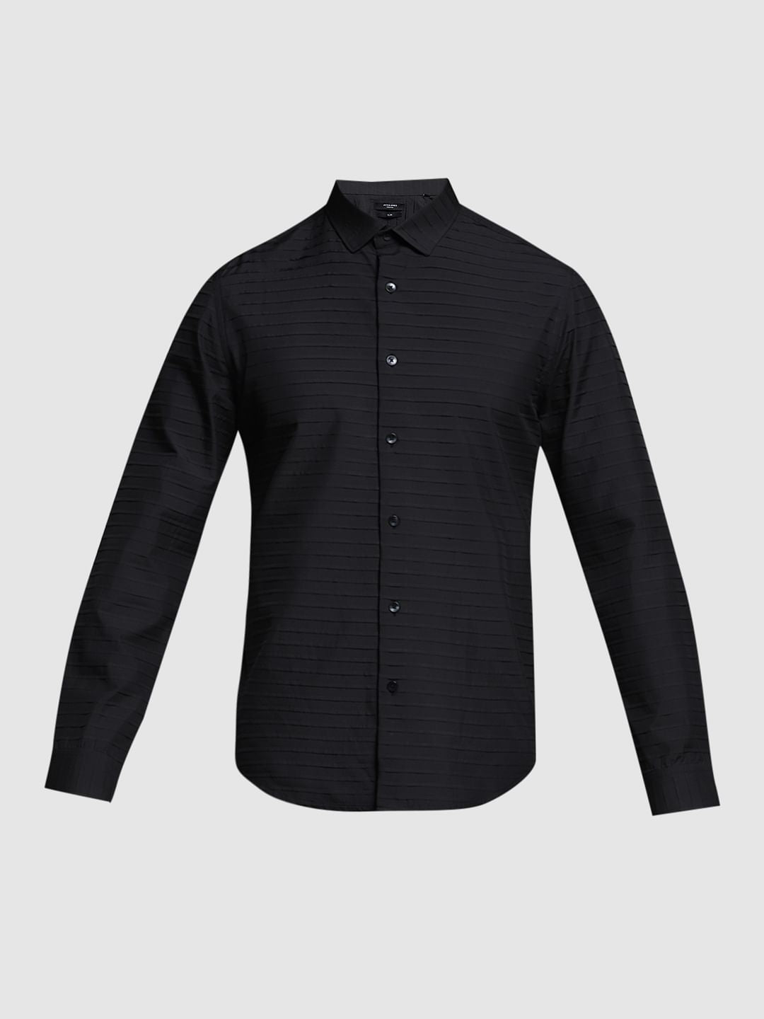 Black Slim Fit Full Sleeves Shirt