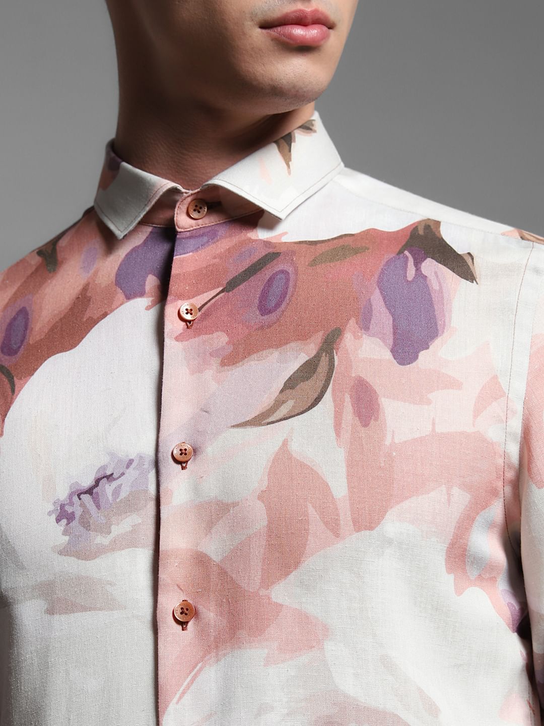 White Printed Cotton Shirt