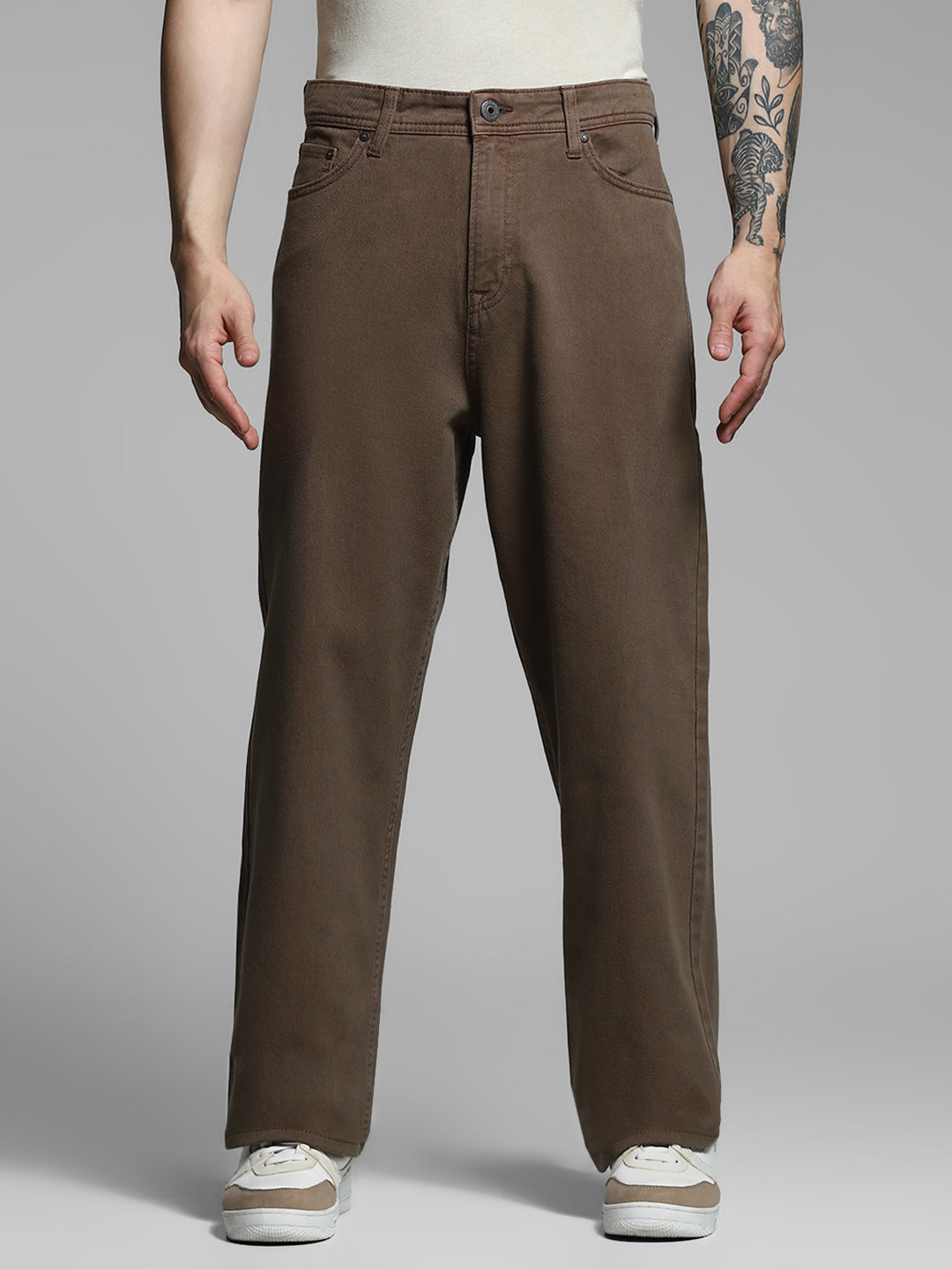 Dark Brown Mid Rise Pants