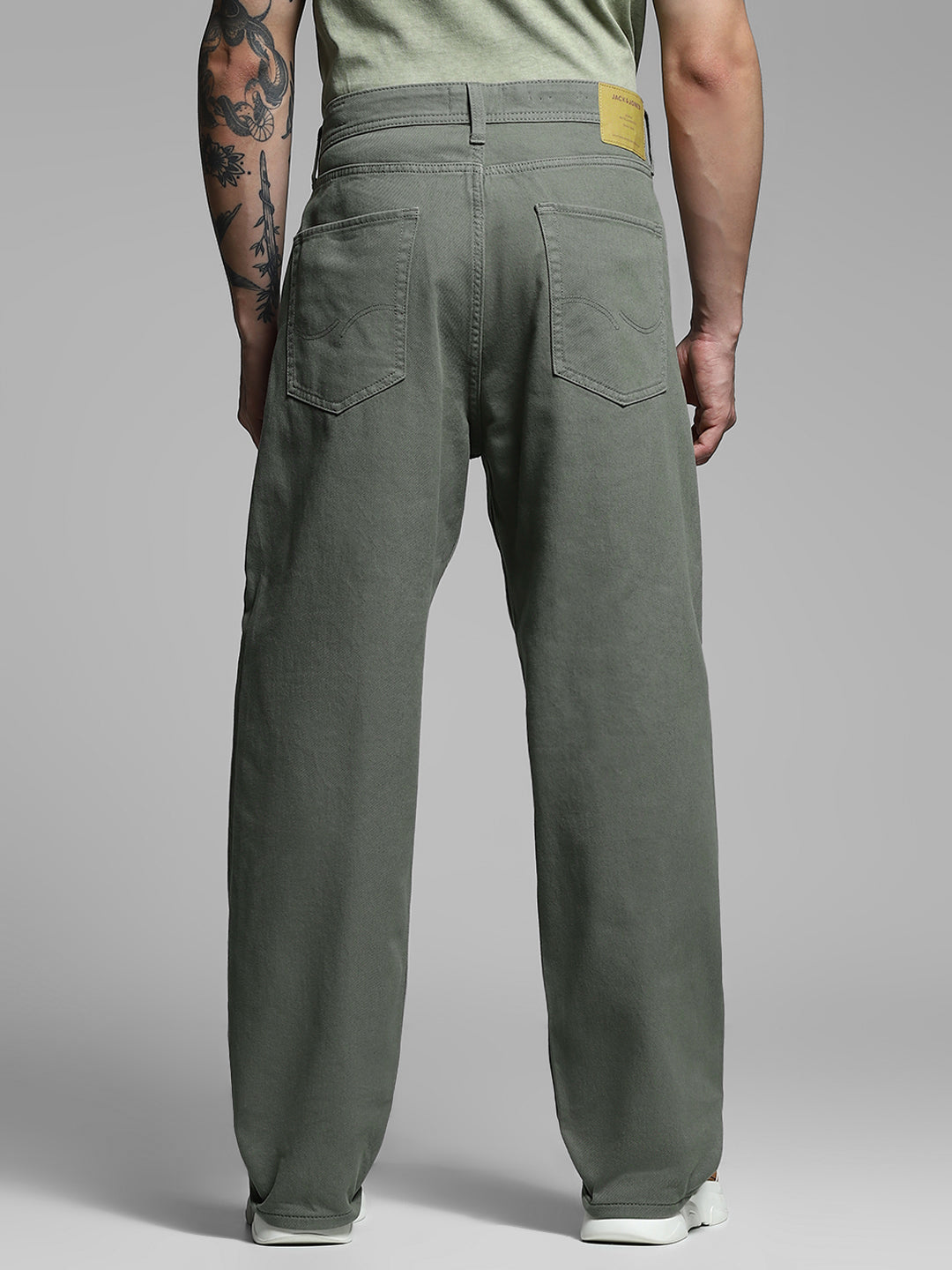 Dark Green Mid Rise Pants