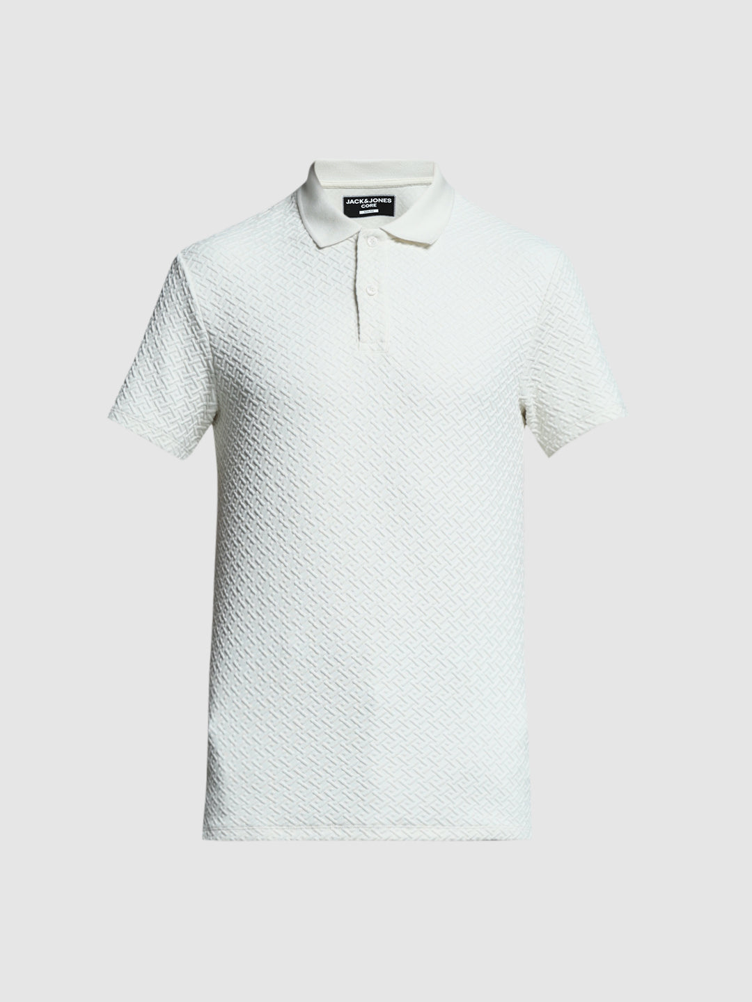Cream Textured Polo T-shirt