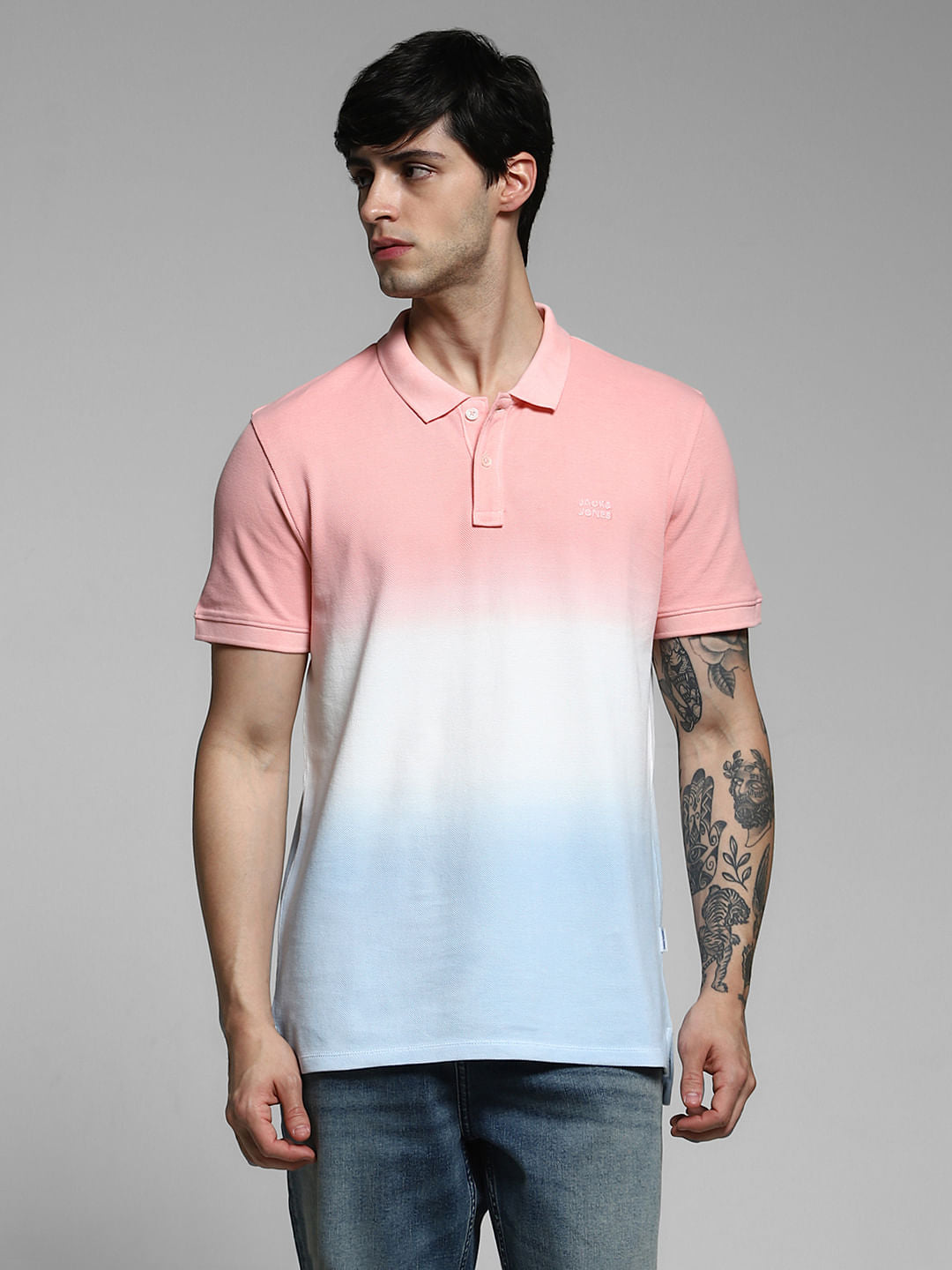 Pink Ombre Cotton Polo