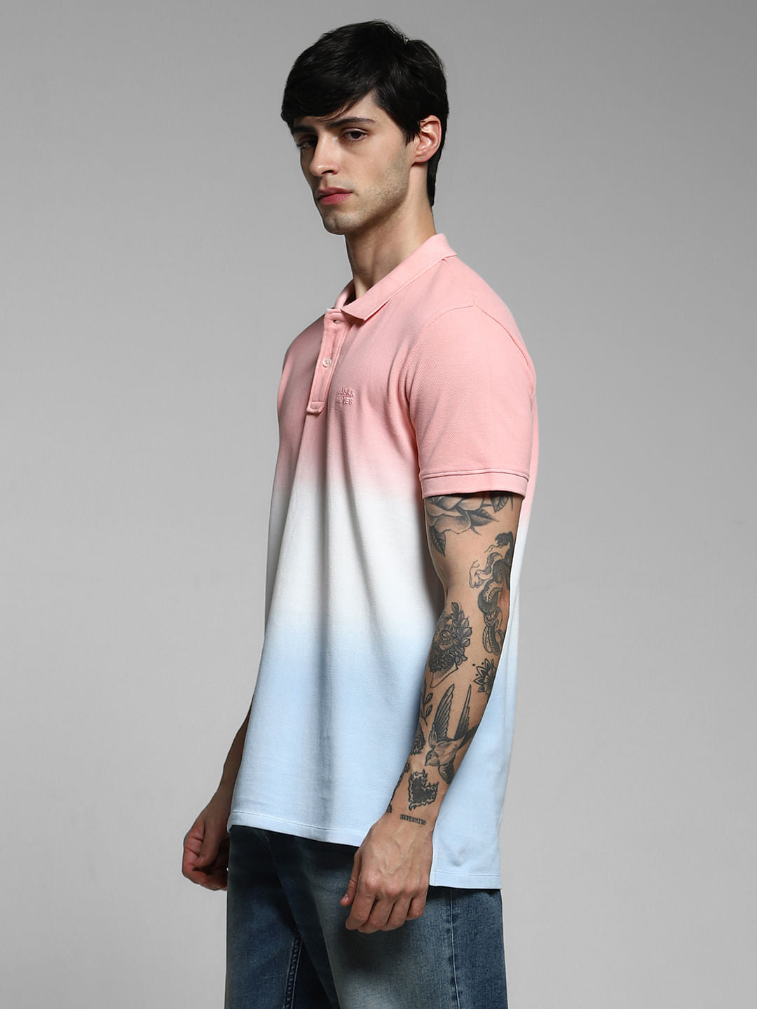 Pink Ombre Cotton Polo
