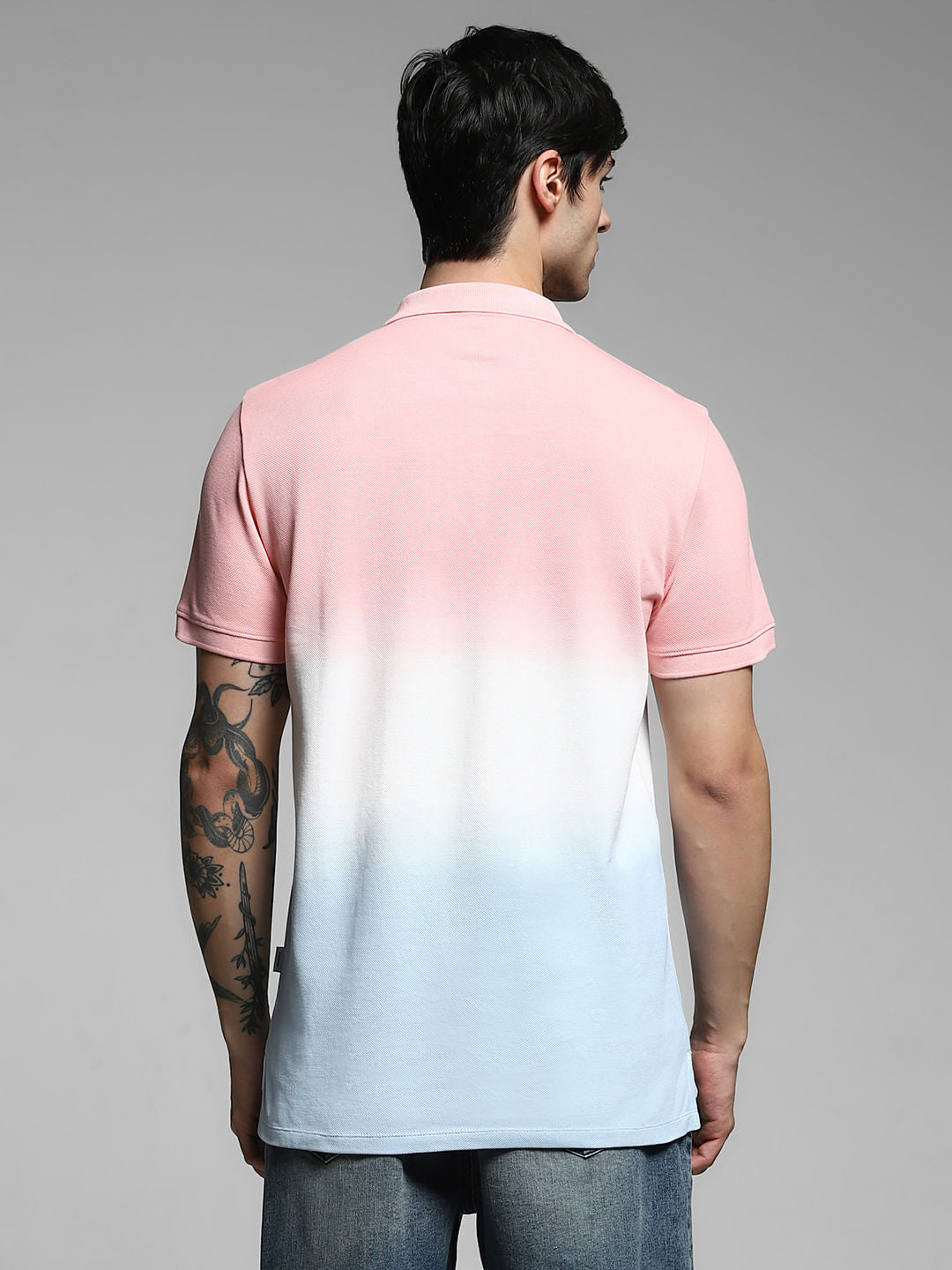 Pink Ombre Cotton Polo