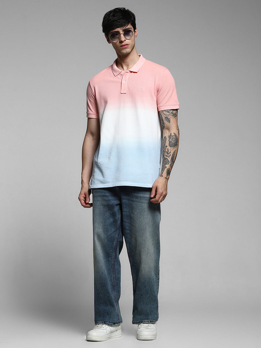 Pink Ombre Cotton Polo