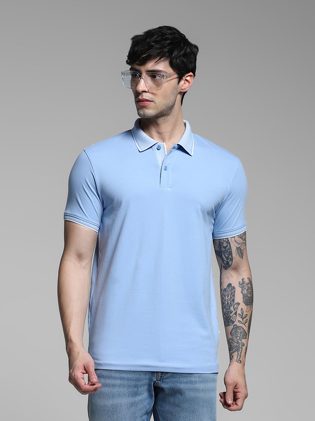 Light Blue Cotton Polo