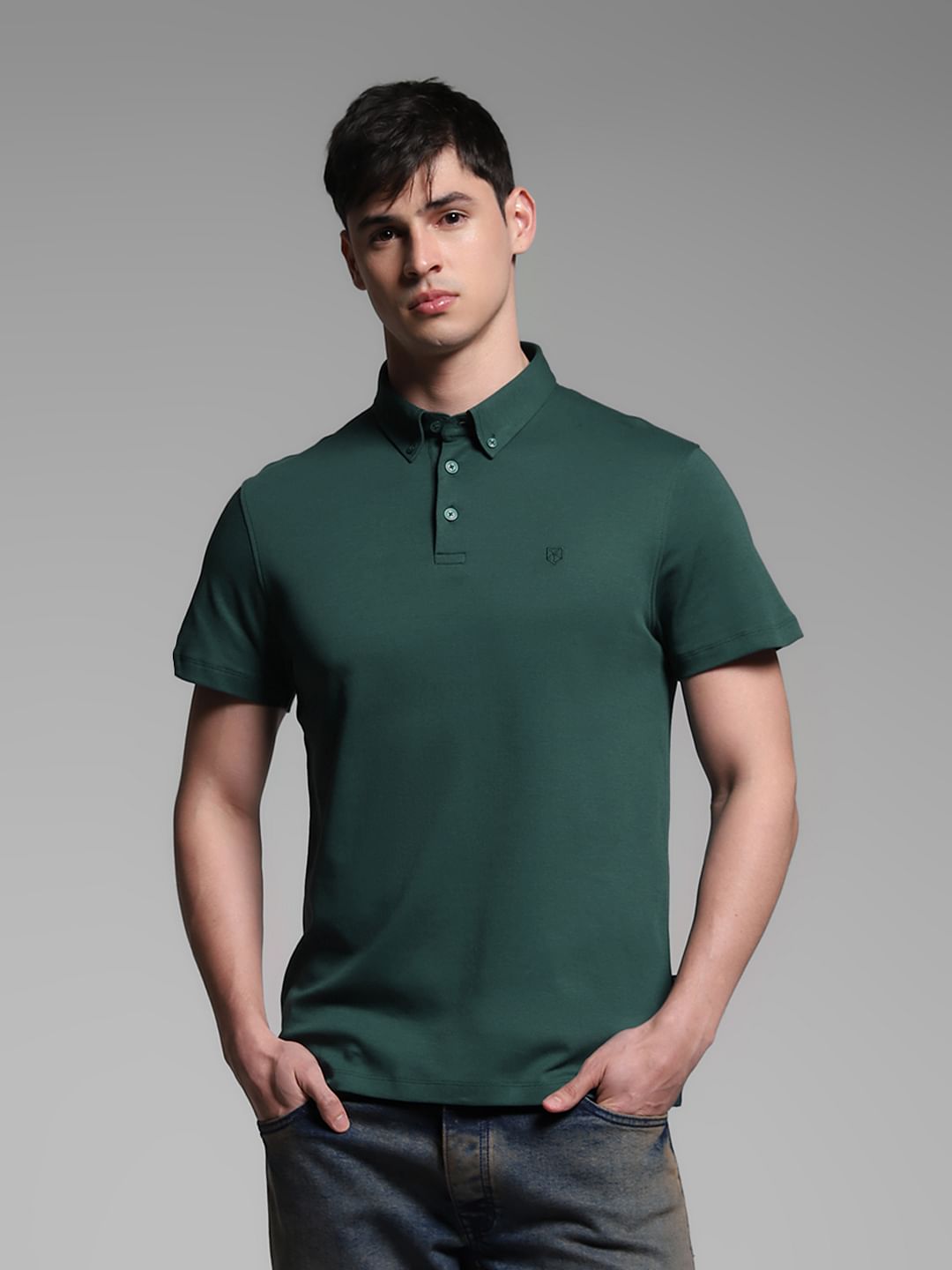 Dark Green Cotton Polo