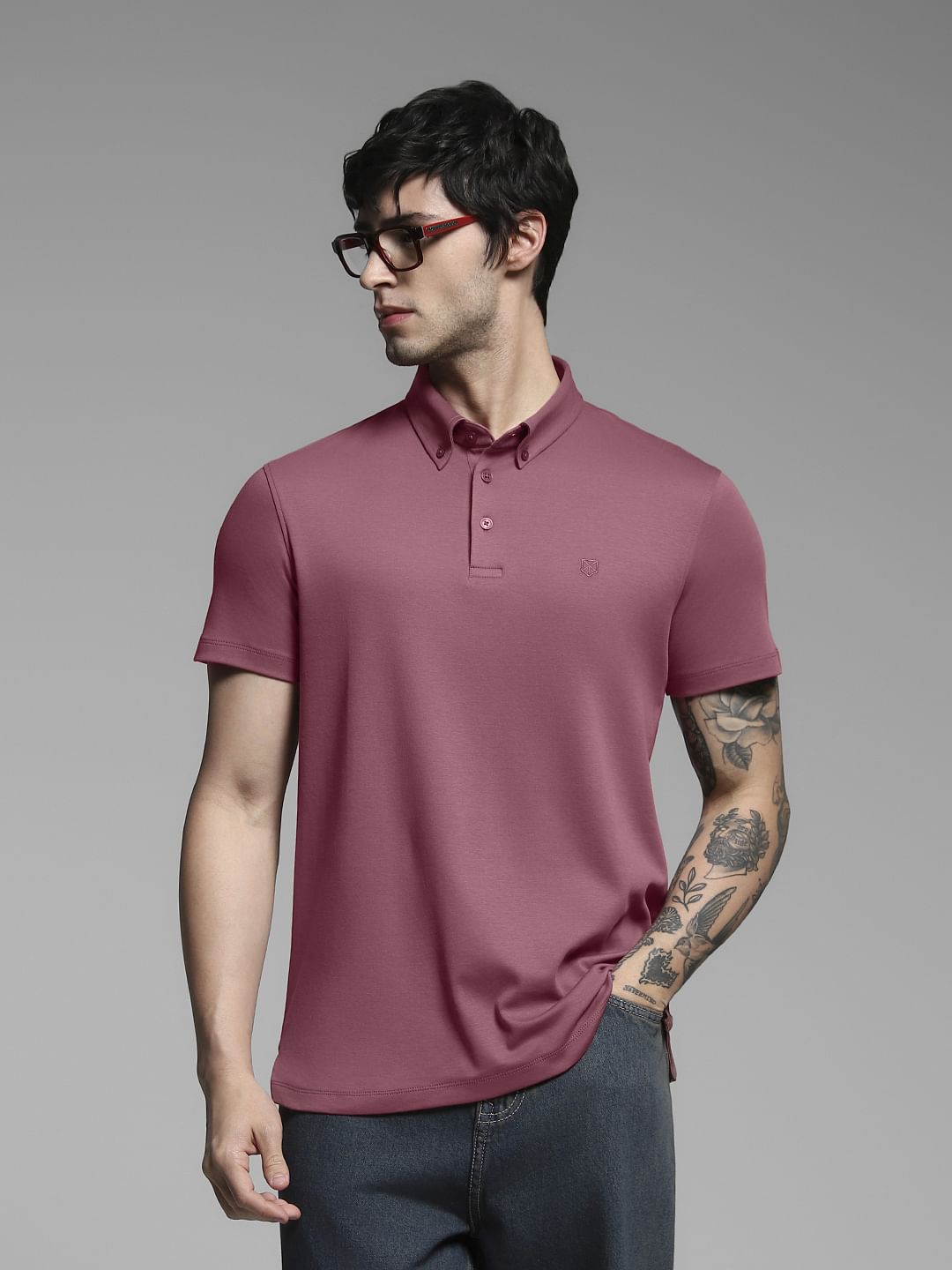 Dark Plum Cotton Polo