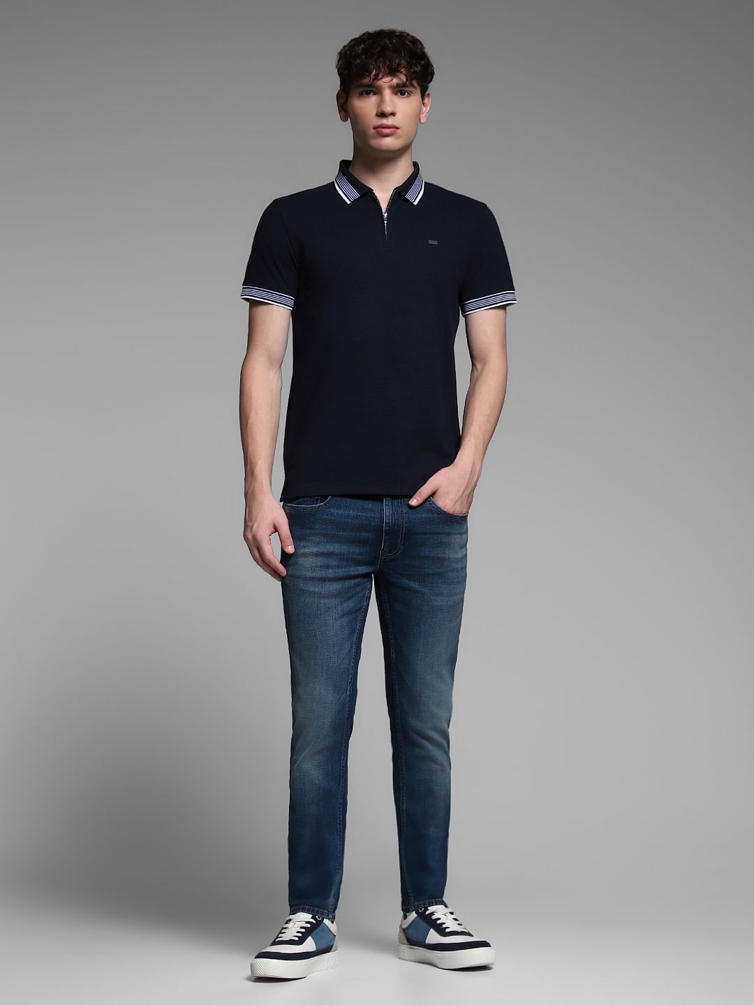 Dark Blue Cotton Polo
