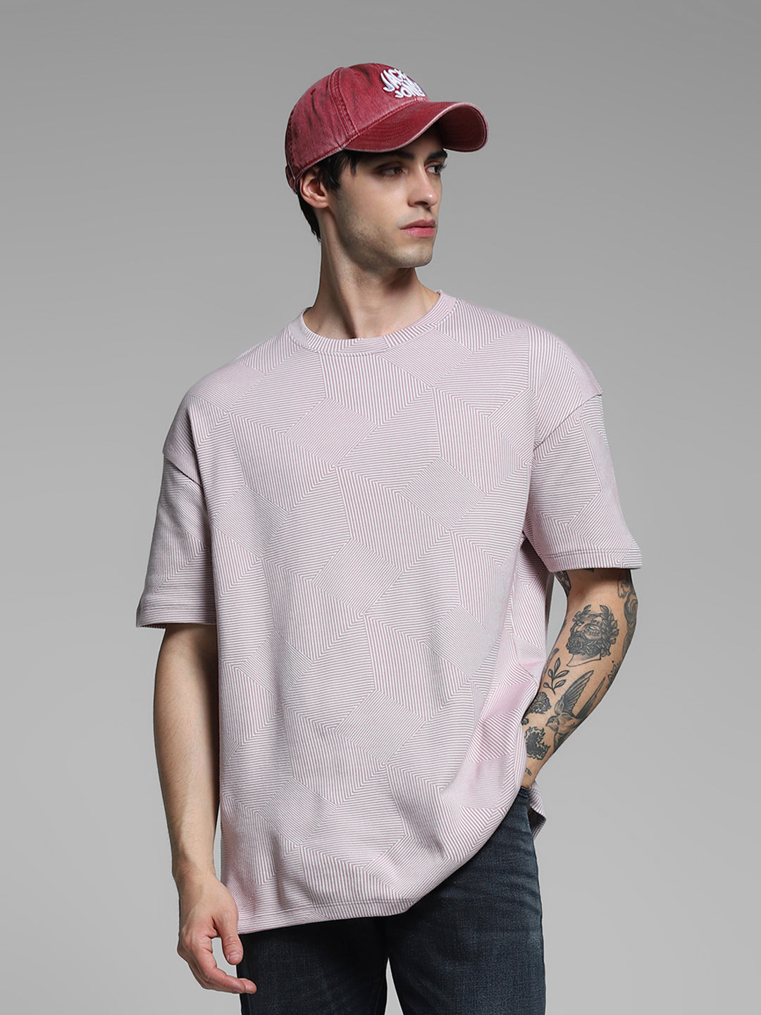 Lilac Crew Neck Oversized T-shirt - S