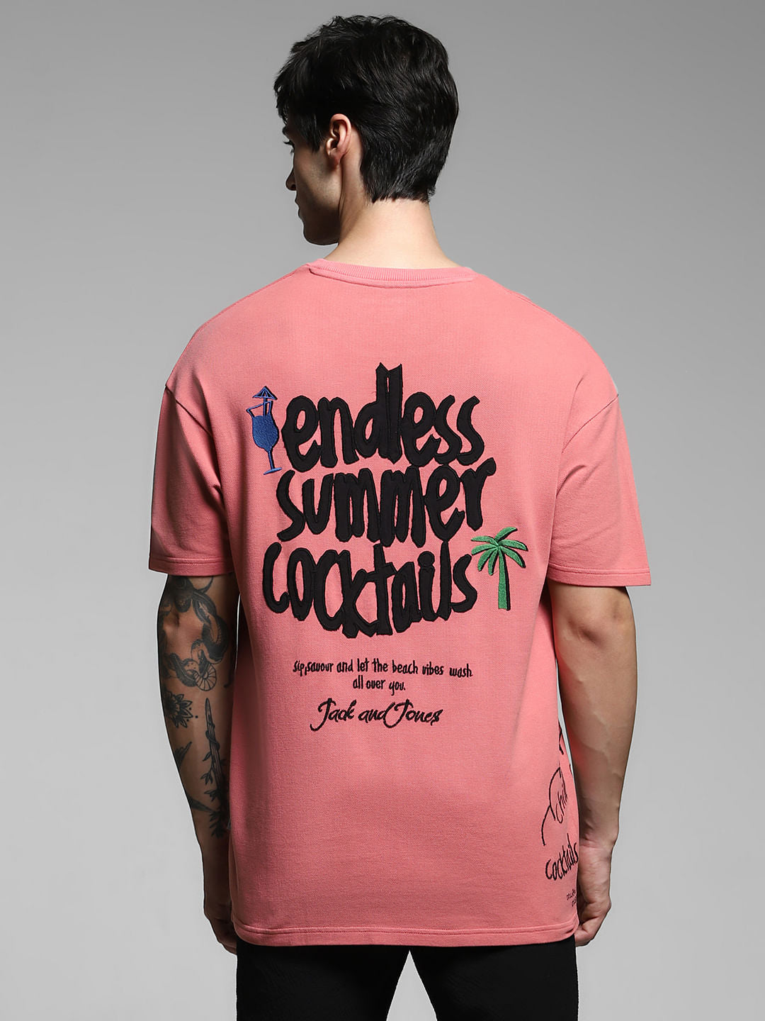 Shell Pink Printed Boxy Fit T-shirt