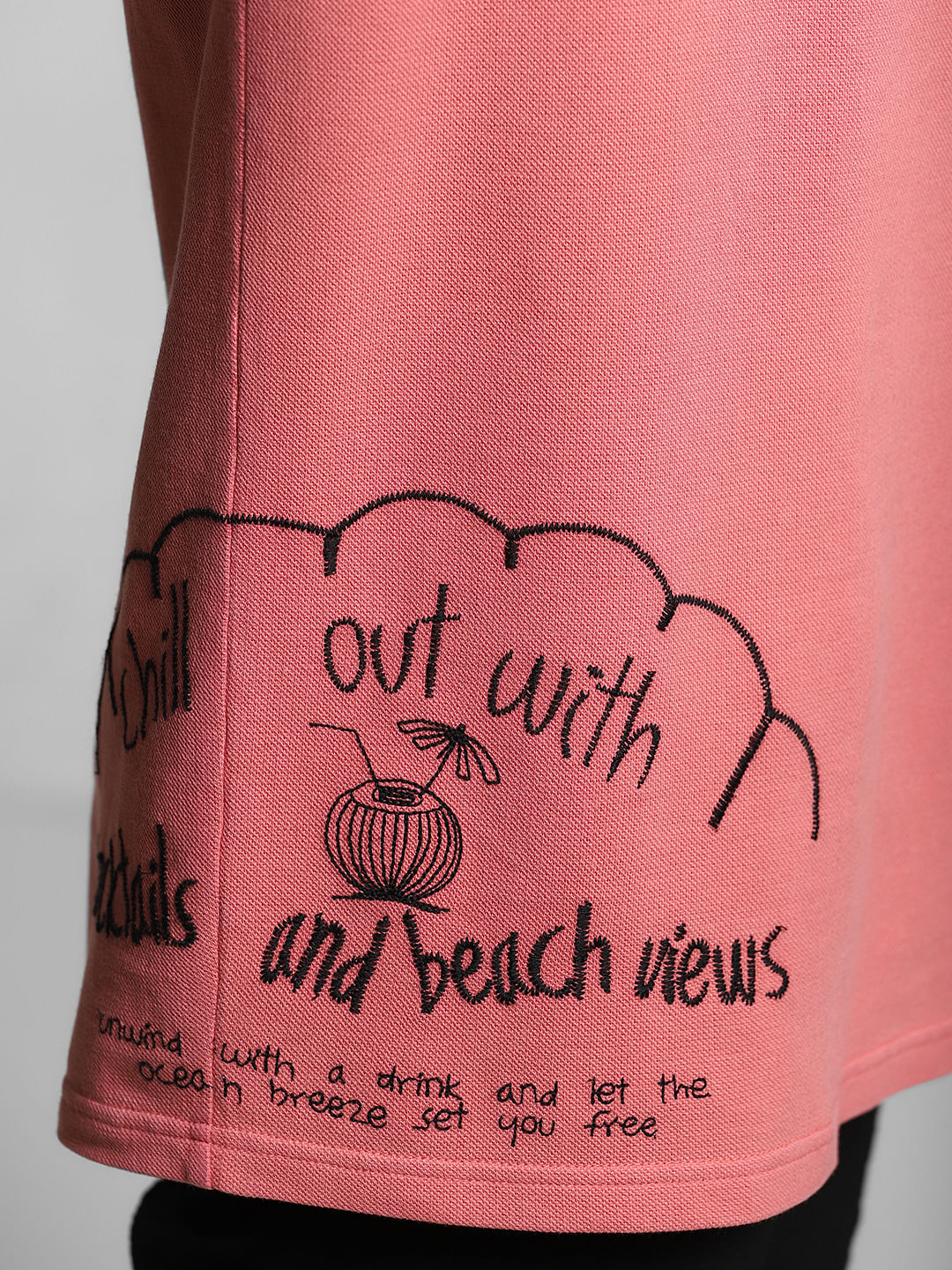 Shell Pink Printed Boxy Fit T-shirt