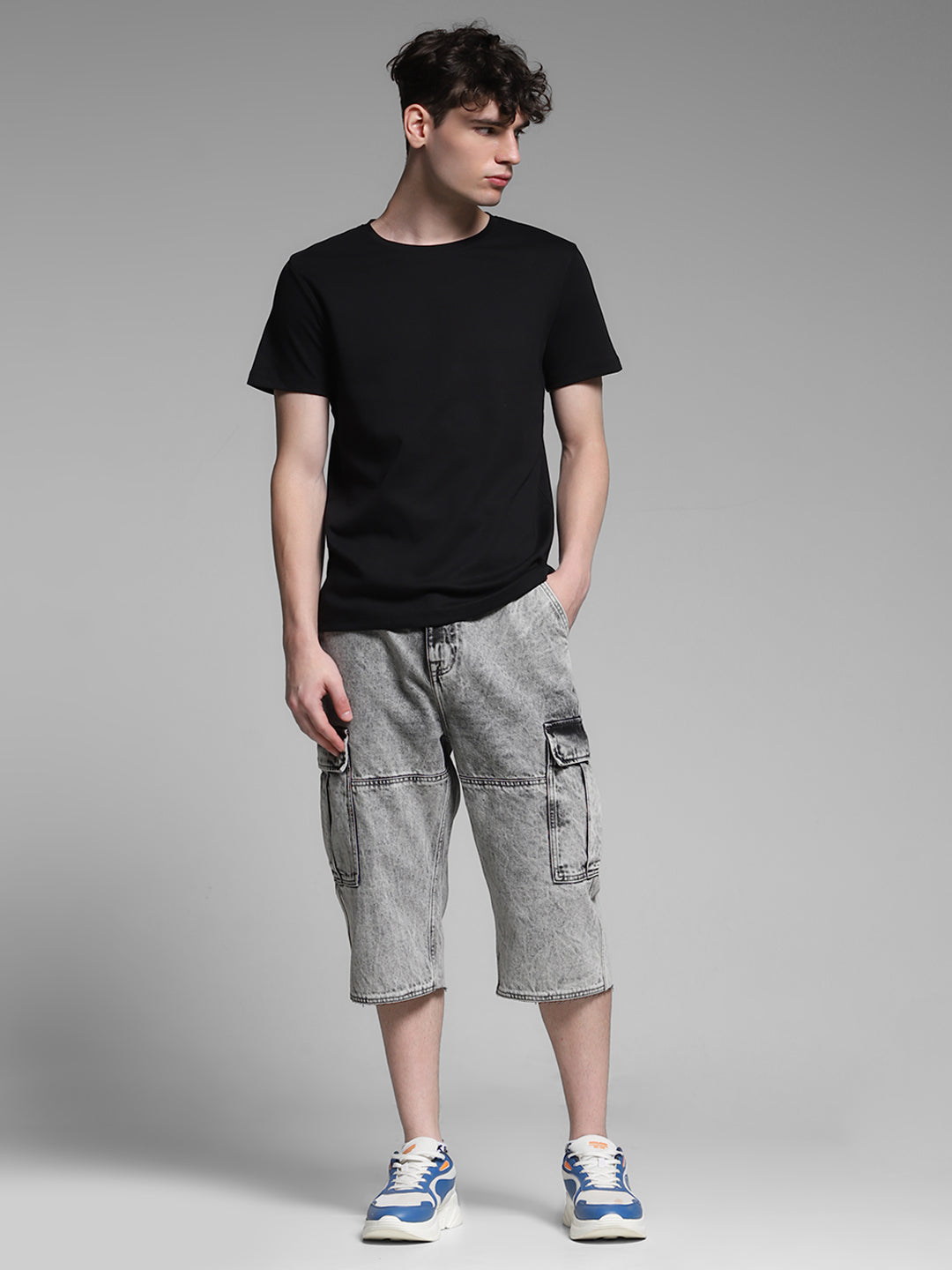 JACK&JONES Black Regular Fit Placement Print T-Shirts