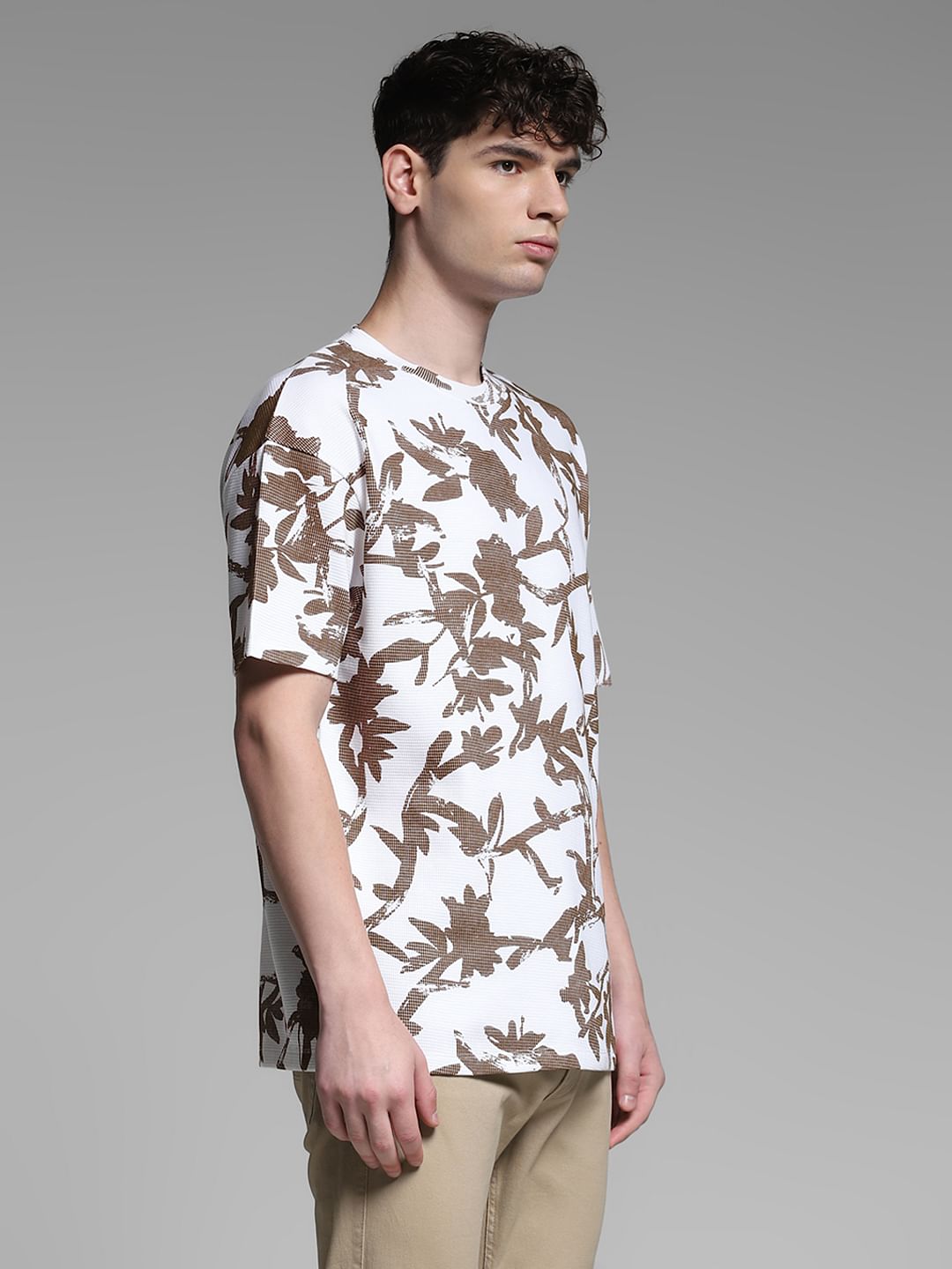 White Printed Cotton T-Shirt