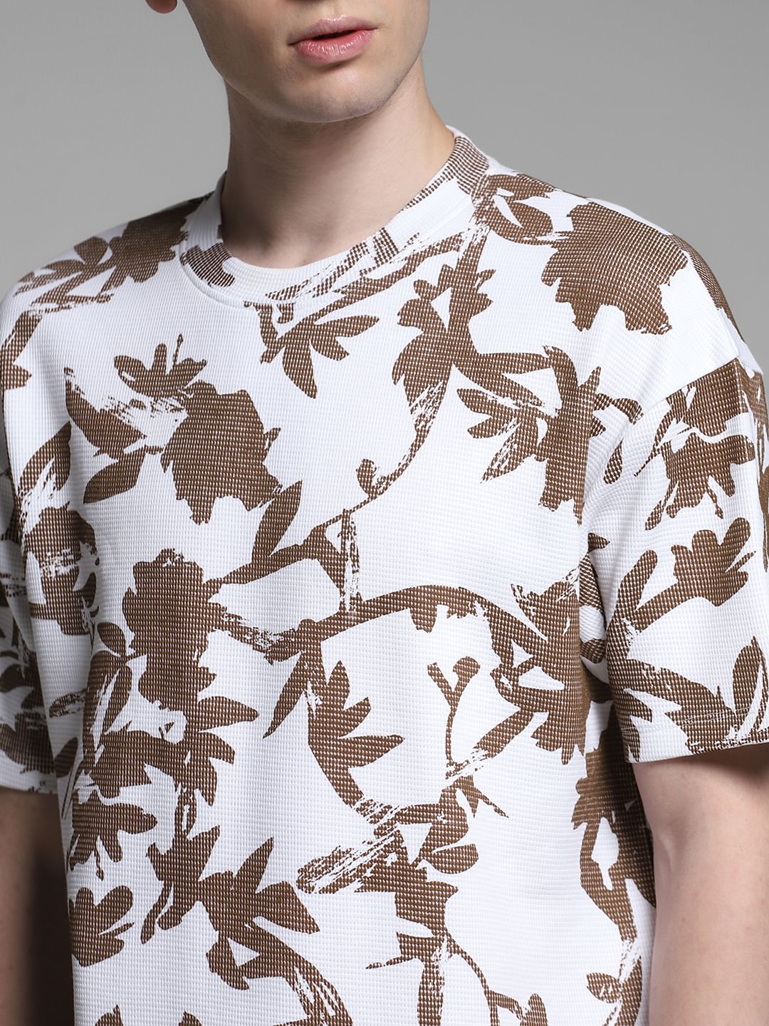 White Printed Cotton T-Shirt