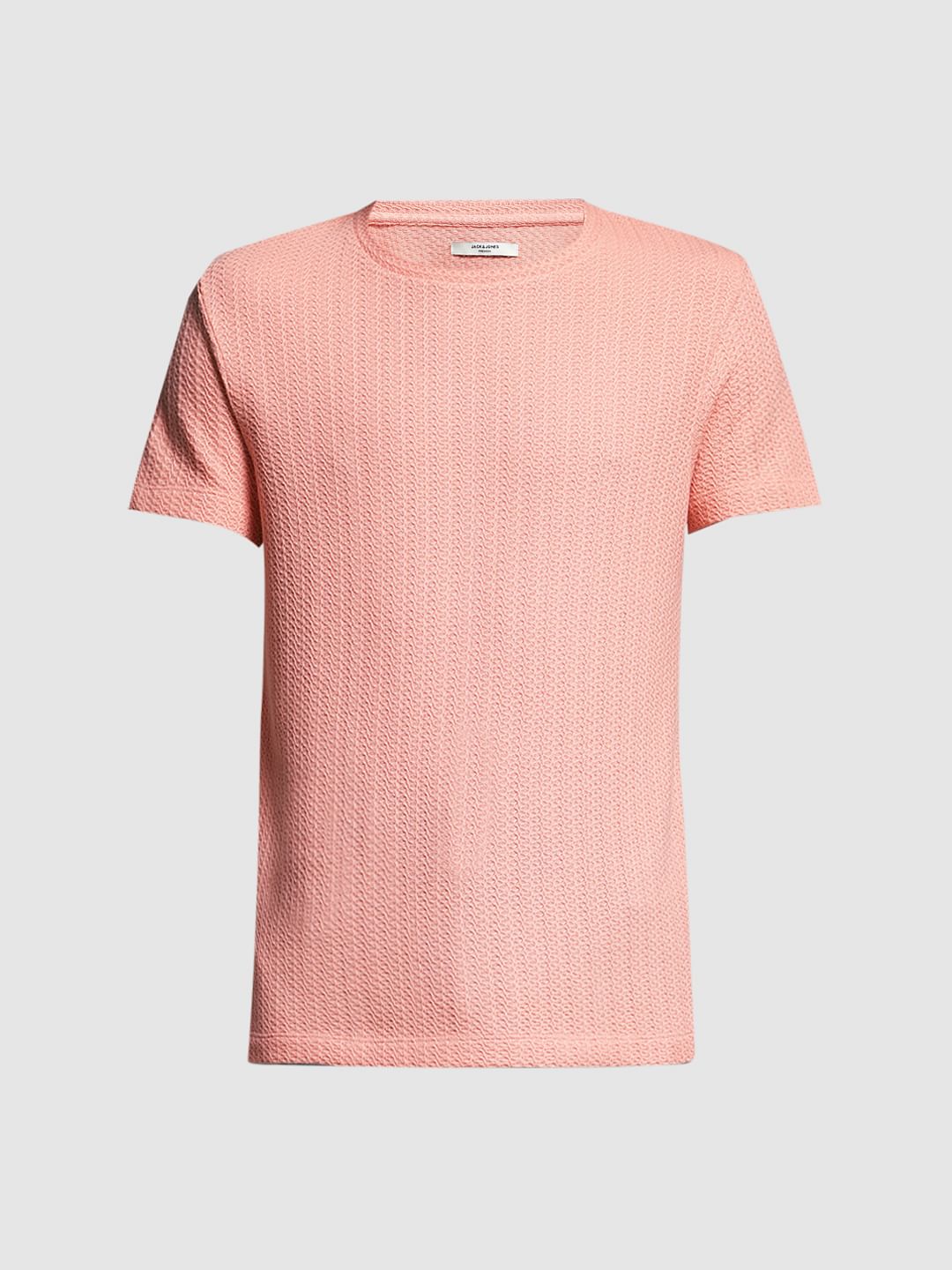 Coral Jacquard Crew Neck T-shirt