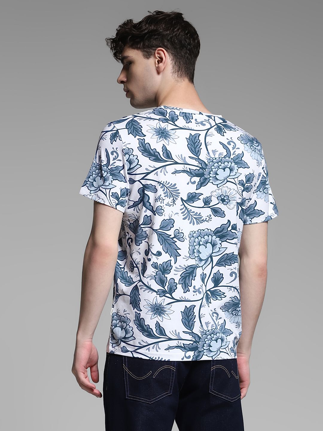 White Printed Crew Neck T-shirt