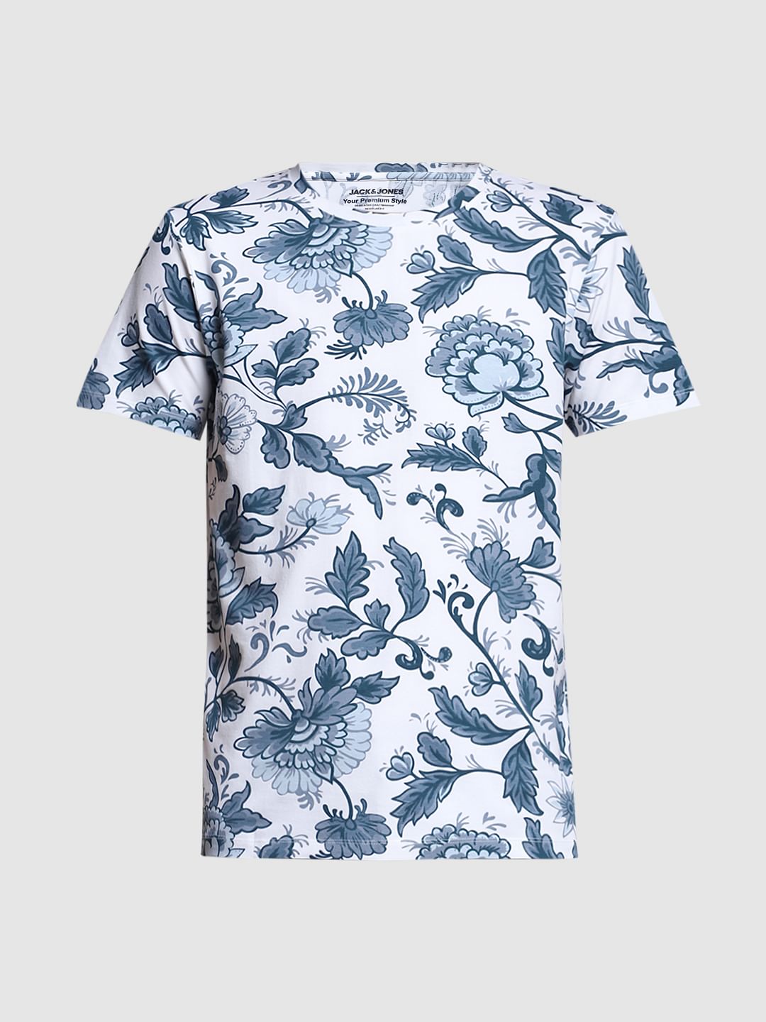 White Printed Crew Neck T-shirt