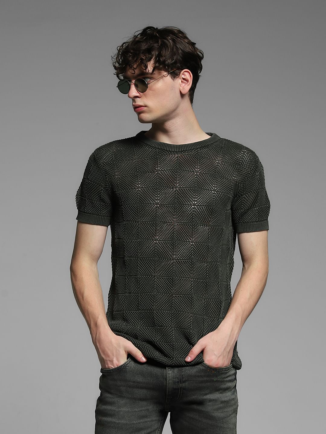 Olive Jacquard Pullover