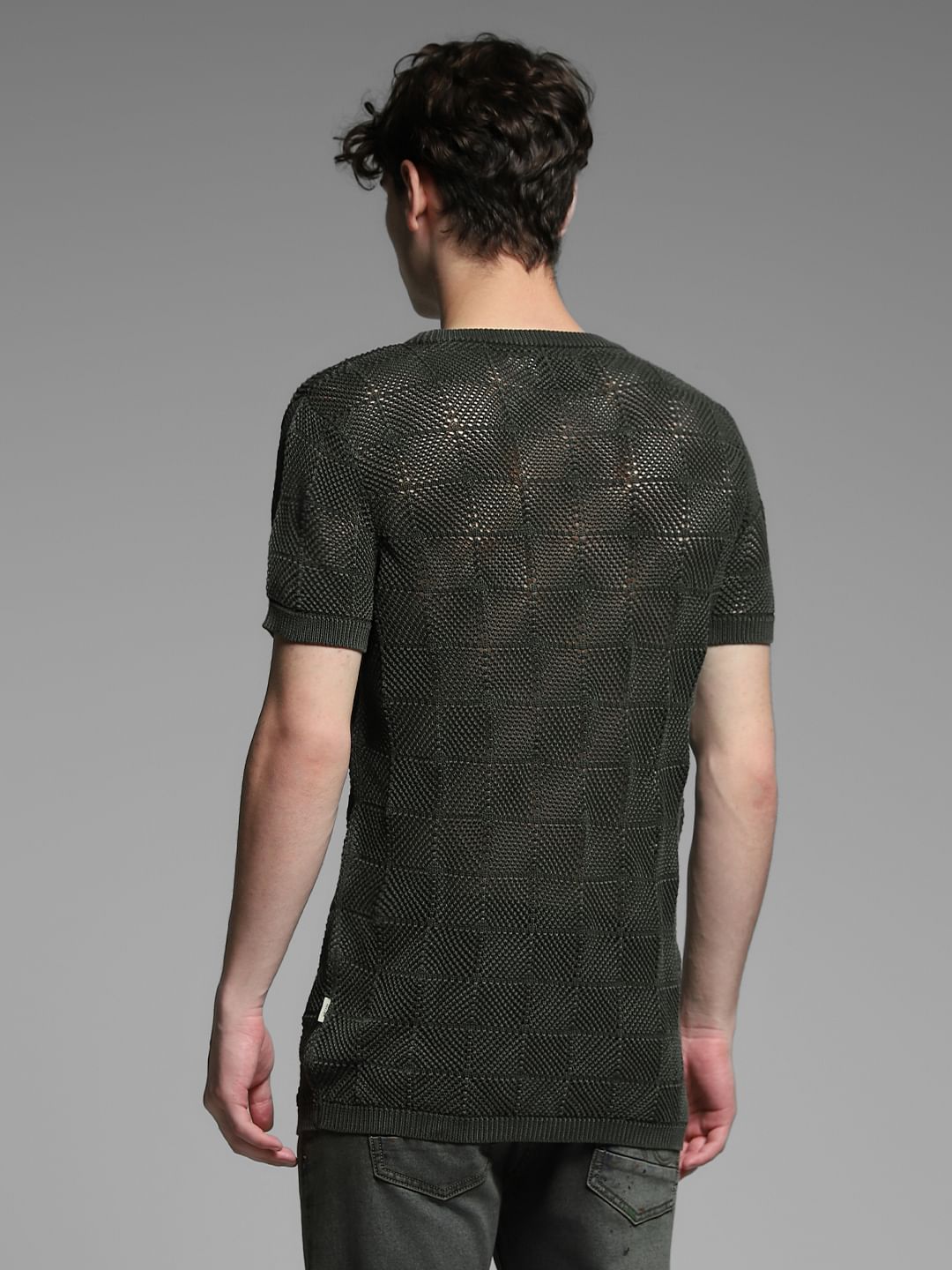 Olive Jacquard Pullover